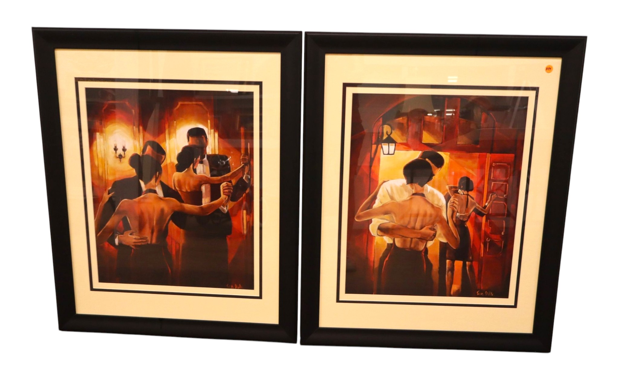 Pair Trish Biddle Signed Dancer Framed Prints