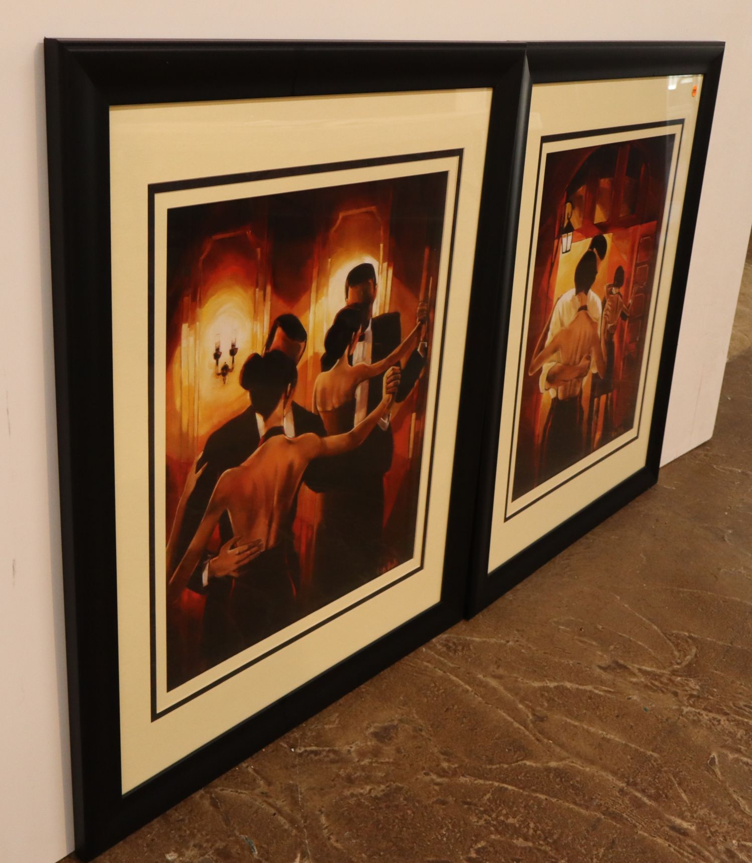 Pair Trish Biddle Signed Dancer Framed Prints