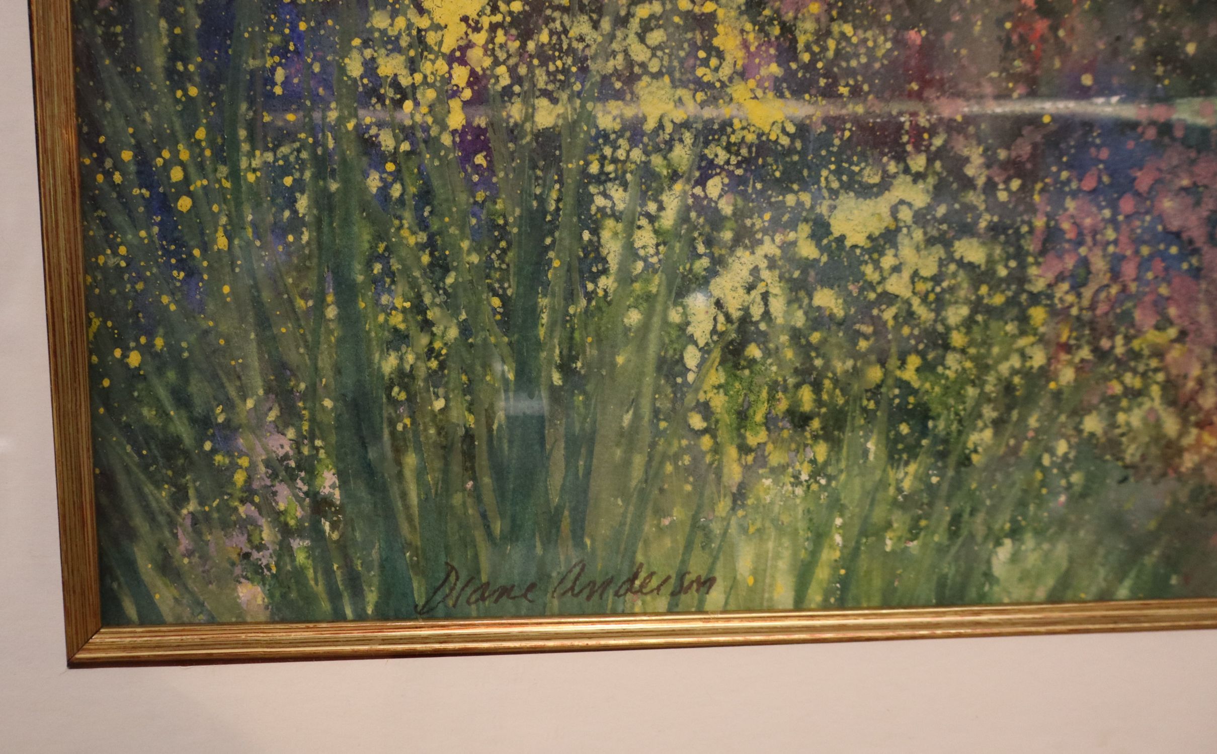 Diane Anderson Signed Floral Stream Framed Print