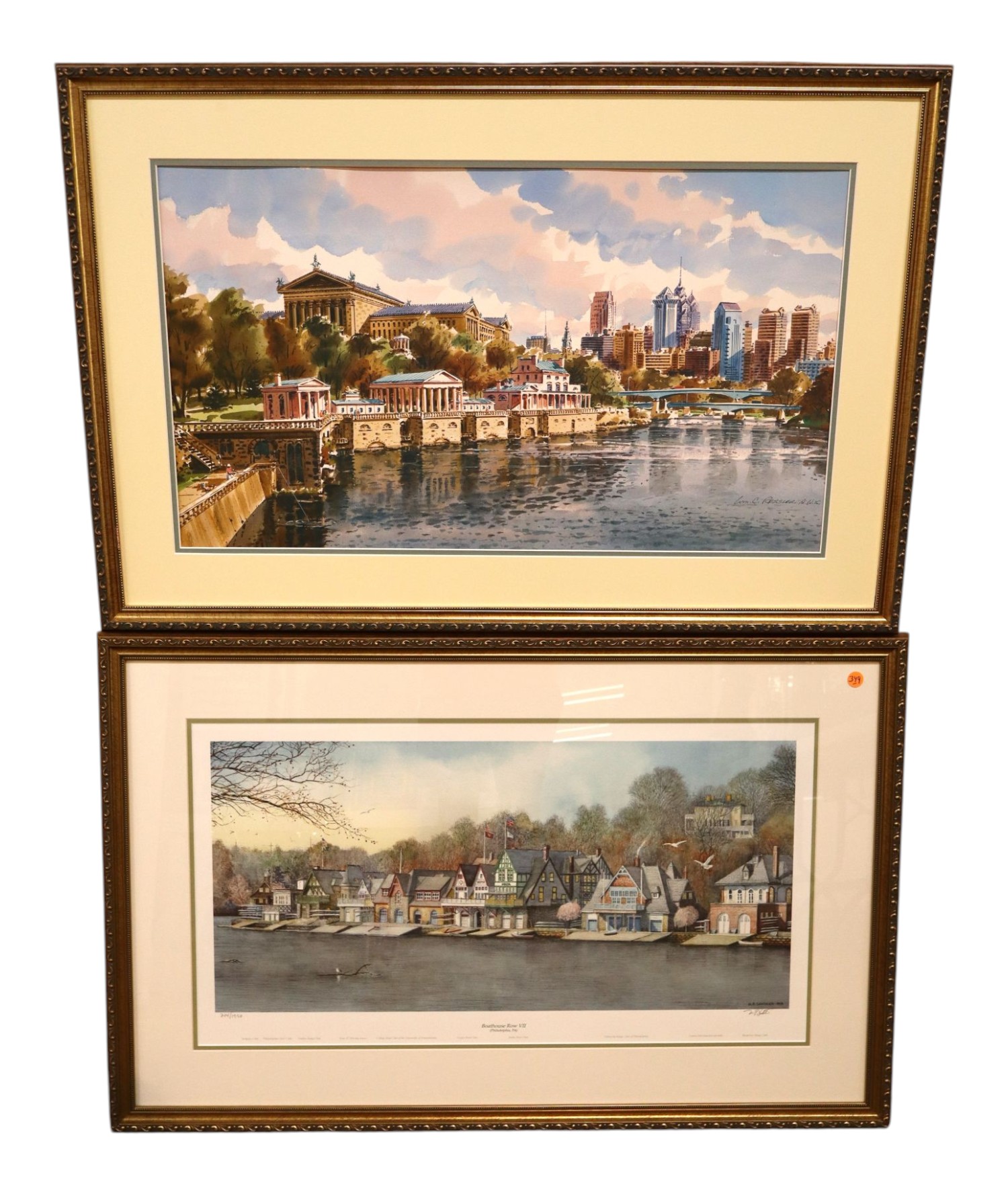 2 Framed Philadelphia Schuylkill River Art Prints