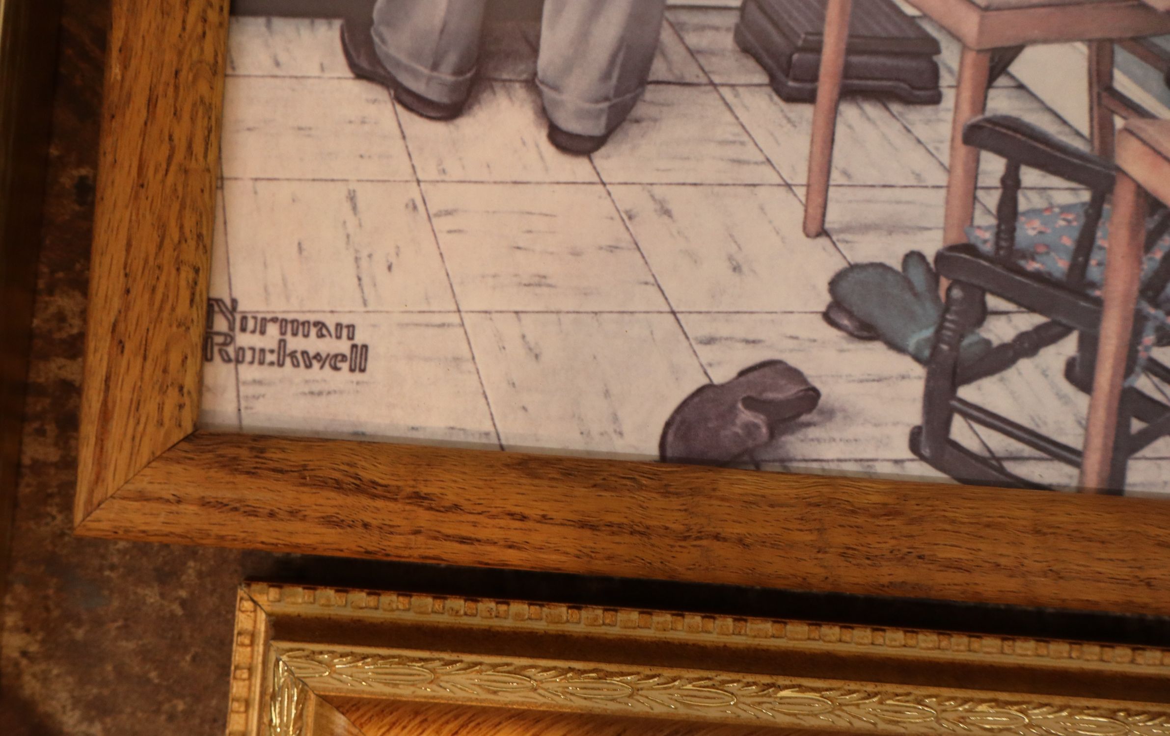 Lot 7 Framed Art Prints Chaplin Rockwell Vettriano