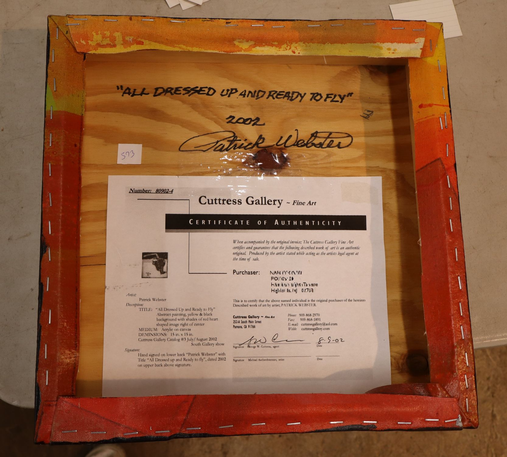 Patrick Webster Original Canvas Art Ready To Fly
