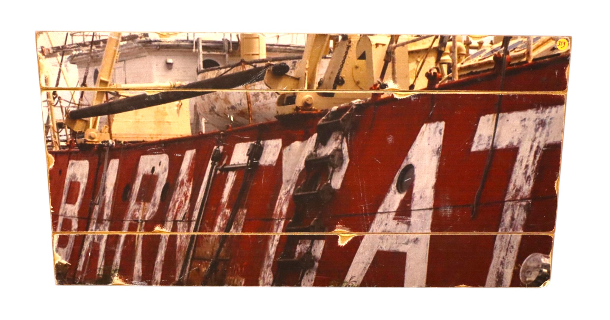 Vintage Barnegat Lightship Wood Slat Wall Art