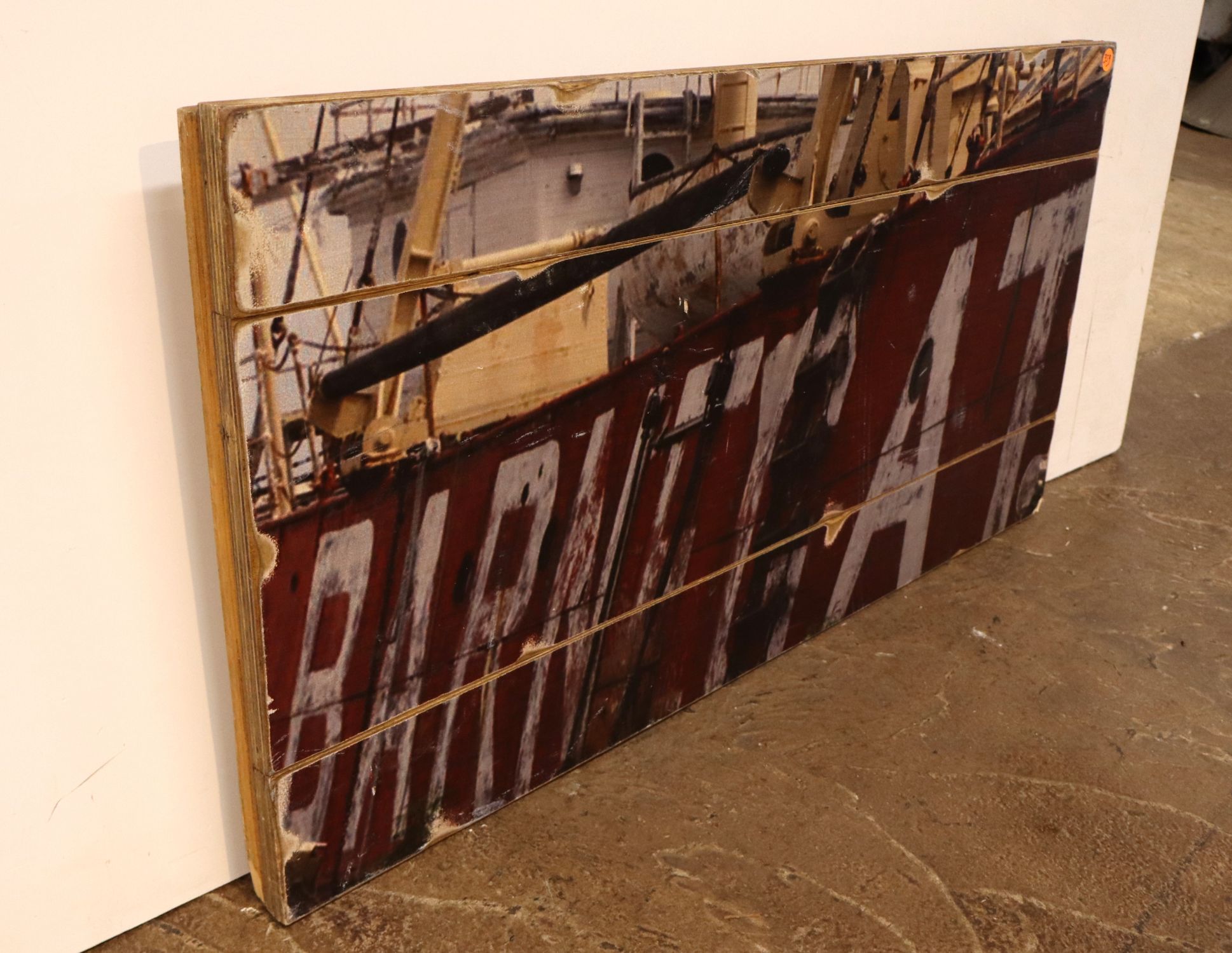 Vintage Barnegat Lightship Wood Slat Wall Art