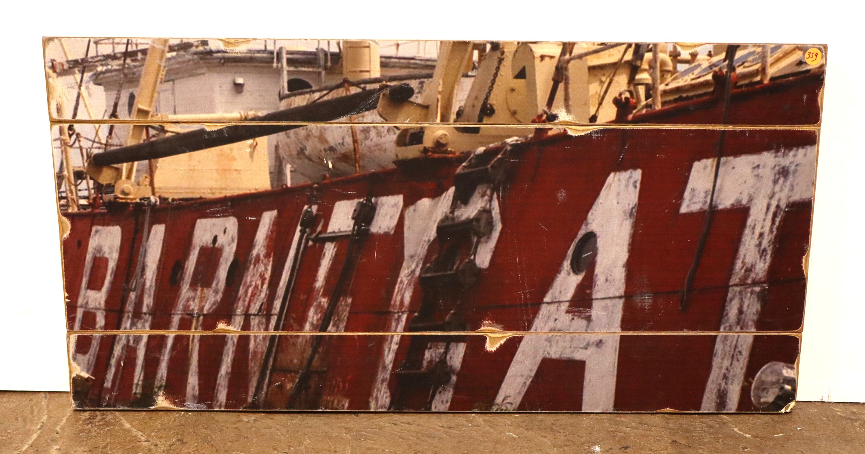 Vintage Barnegat Lightship Wood Slat Wall Art
