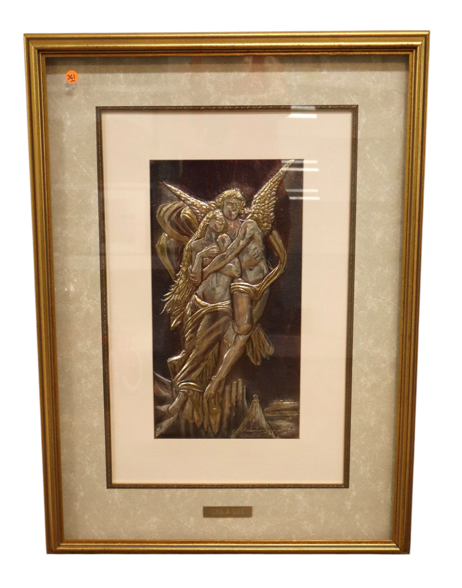 Peter Zoudis Signed Sterling Silver & 24kt Gold Cupid & Soul Art