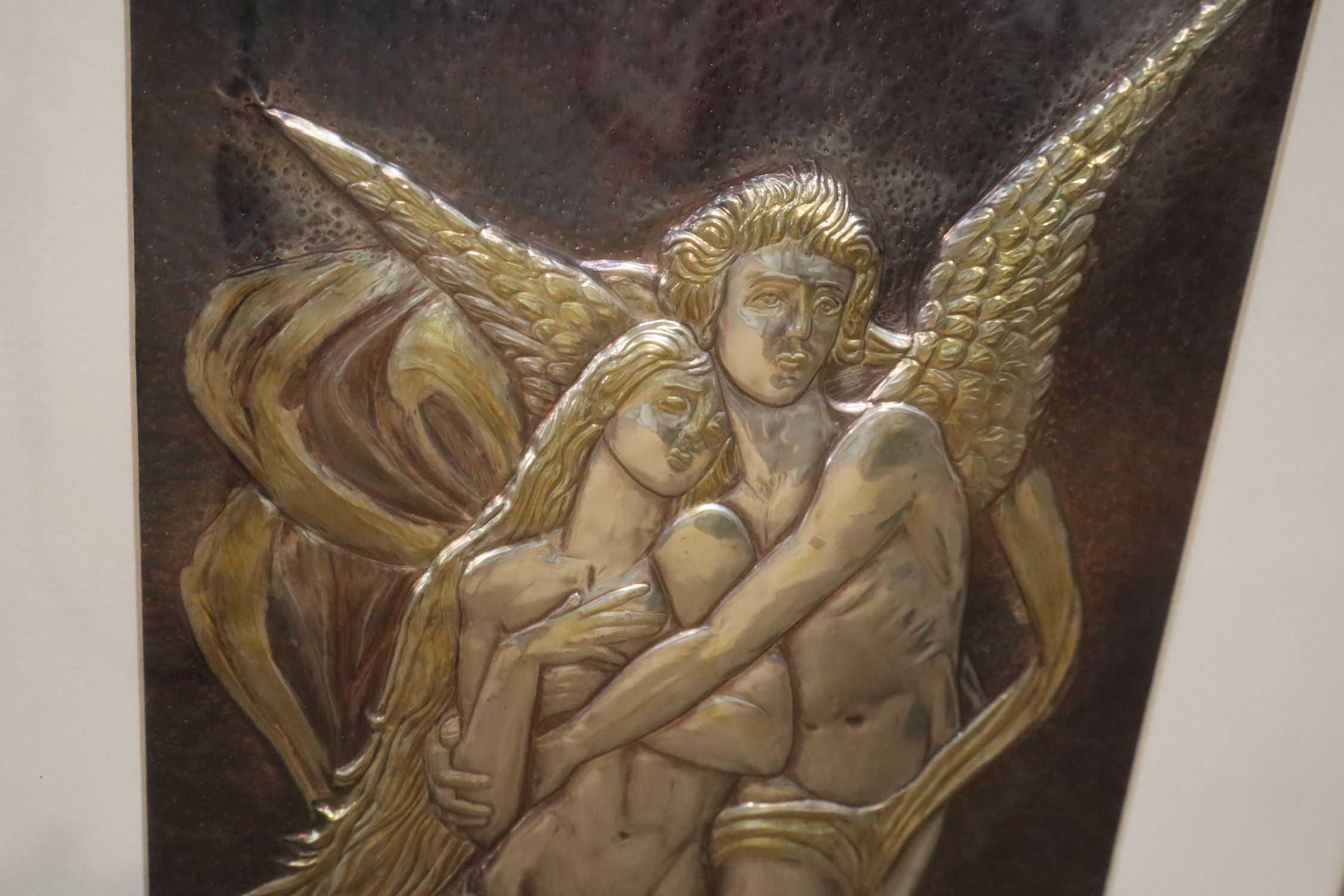 Peter Zoudis Signed Sterling Silver & 24kt Gold Cupid & Soul Art