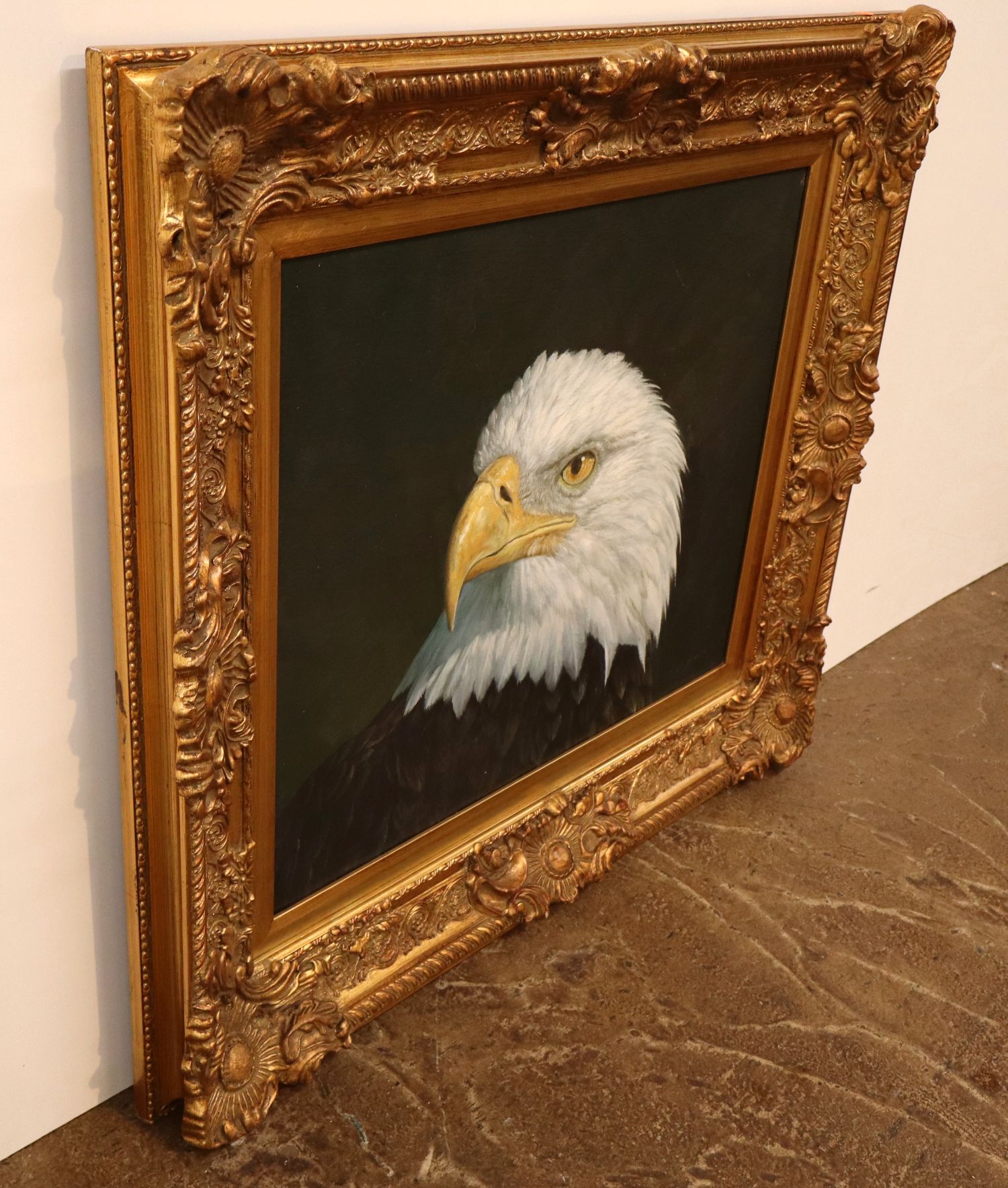 Eagle Bust Framed Canvas Giclee Print S Hearn