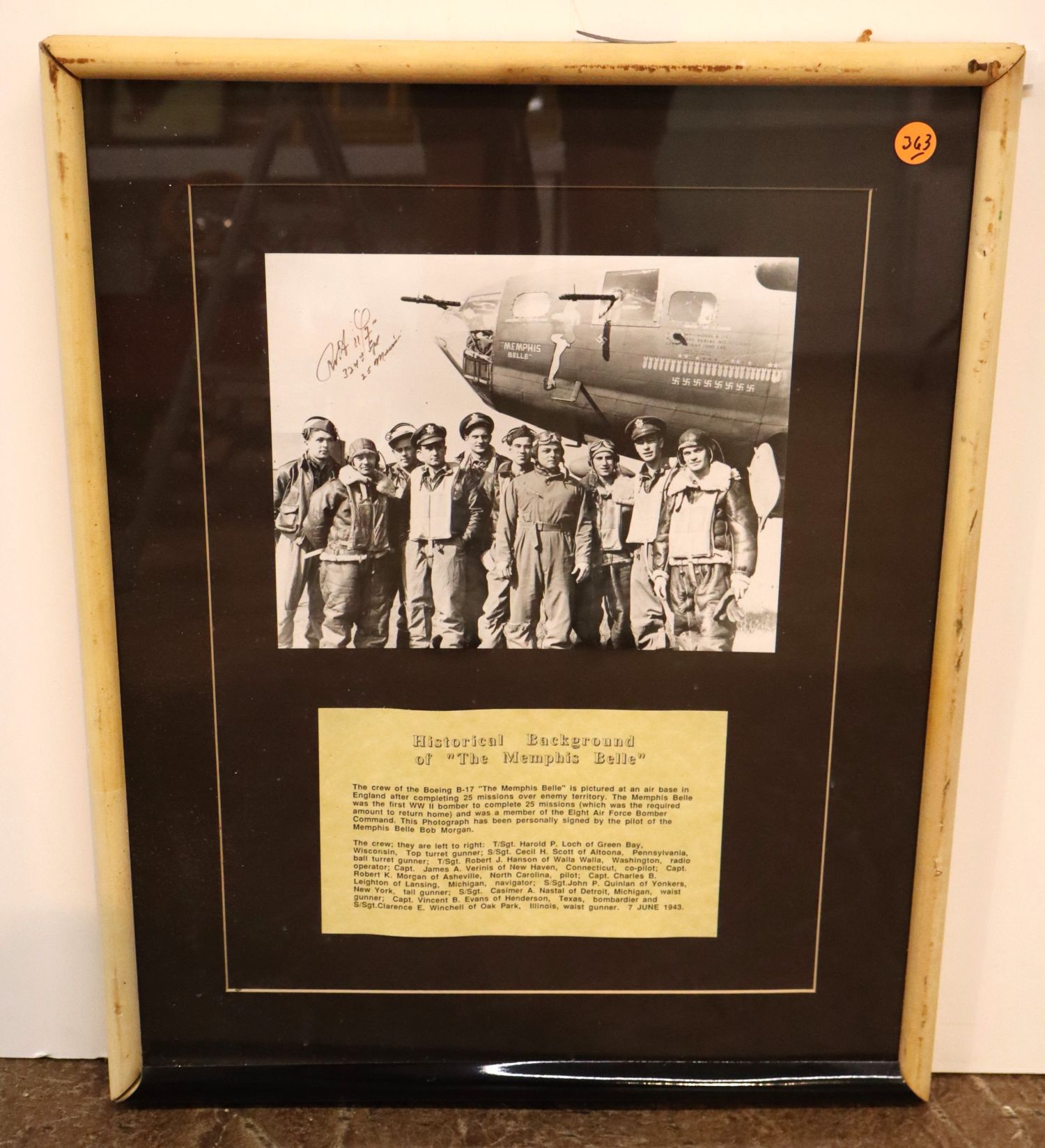 Memphis Belle Signed Pilot Photo Frame w/COA