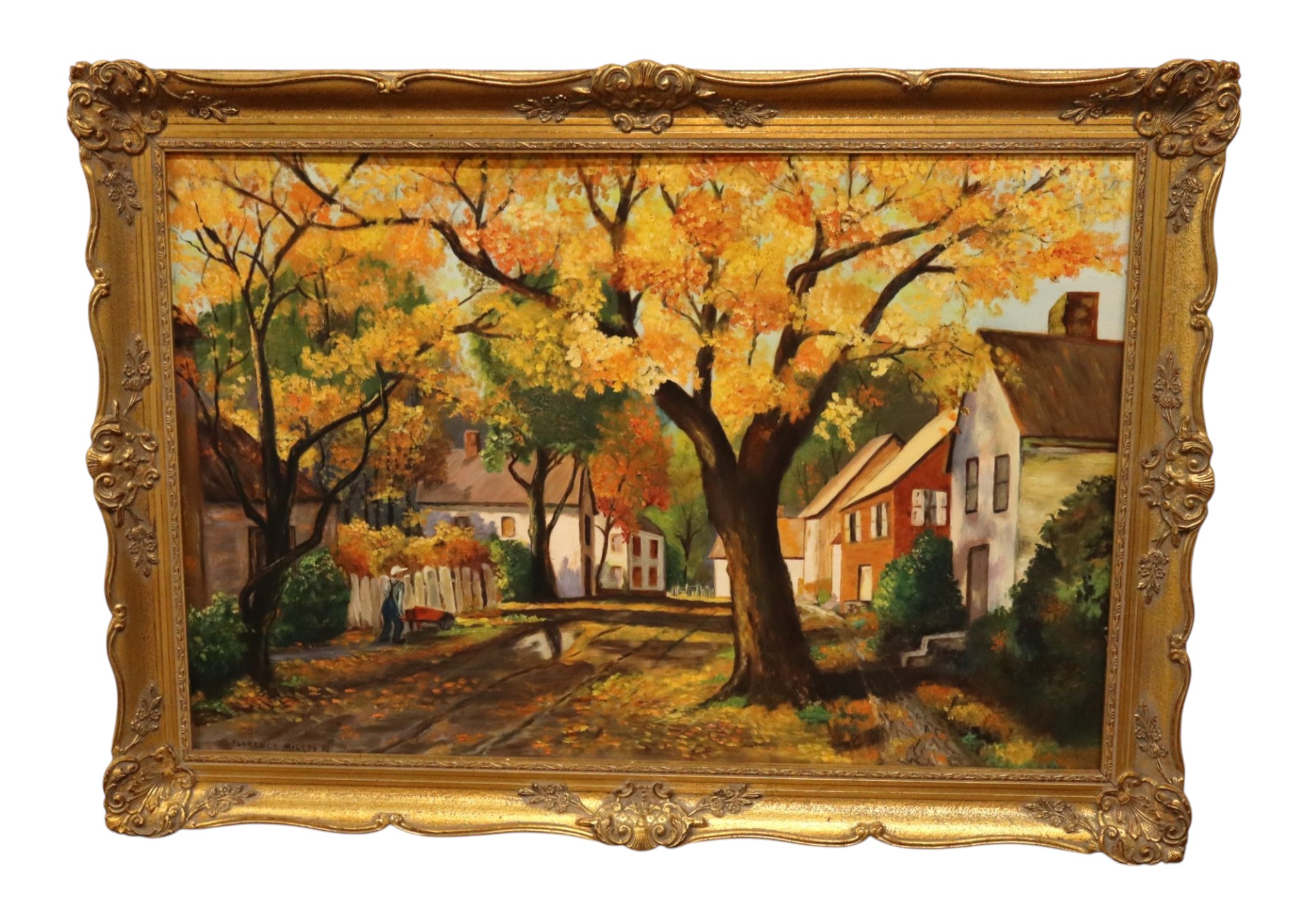 Florence Miller 1962 Autumn Landscape Painting