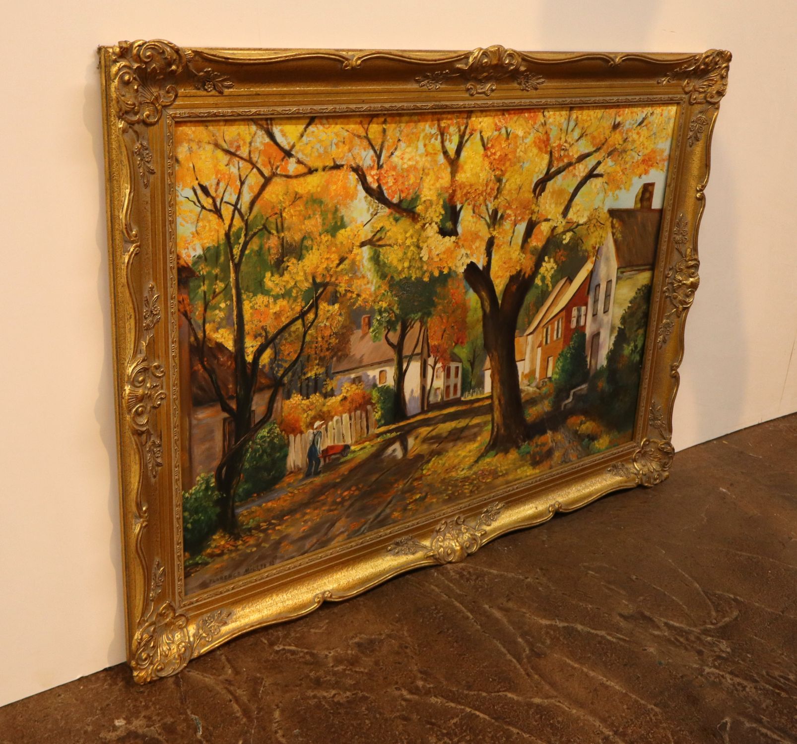 Florence Miller 1962 Autumn Landscape Painting