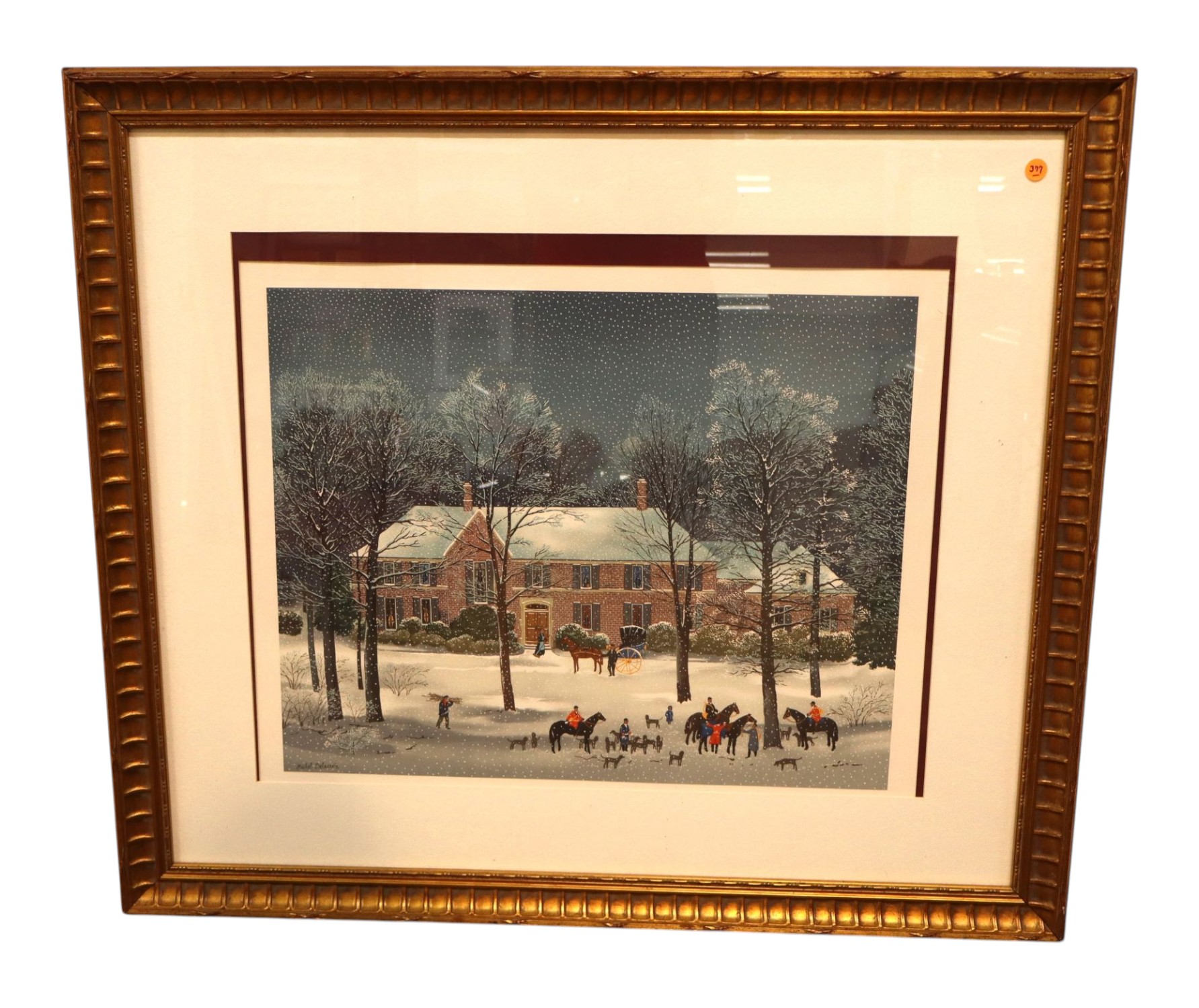 Michel Delacroix La Chasse D'hiver Framed Art