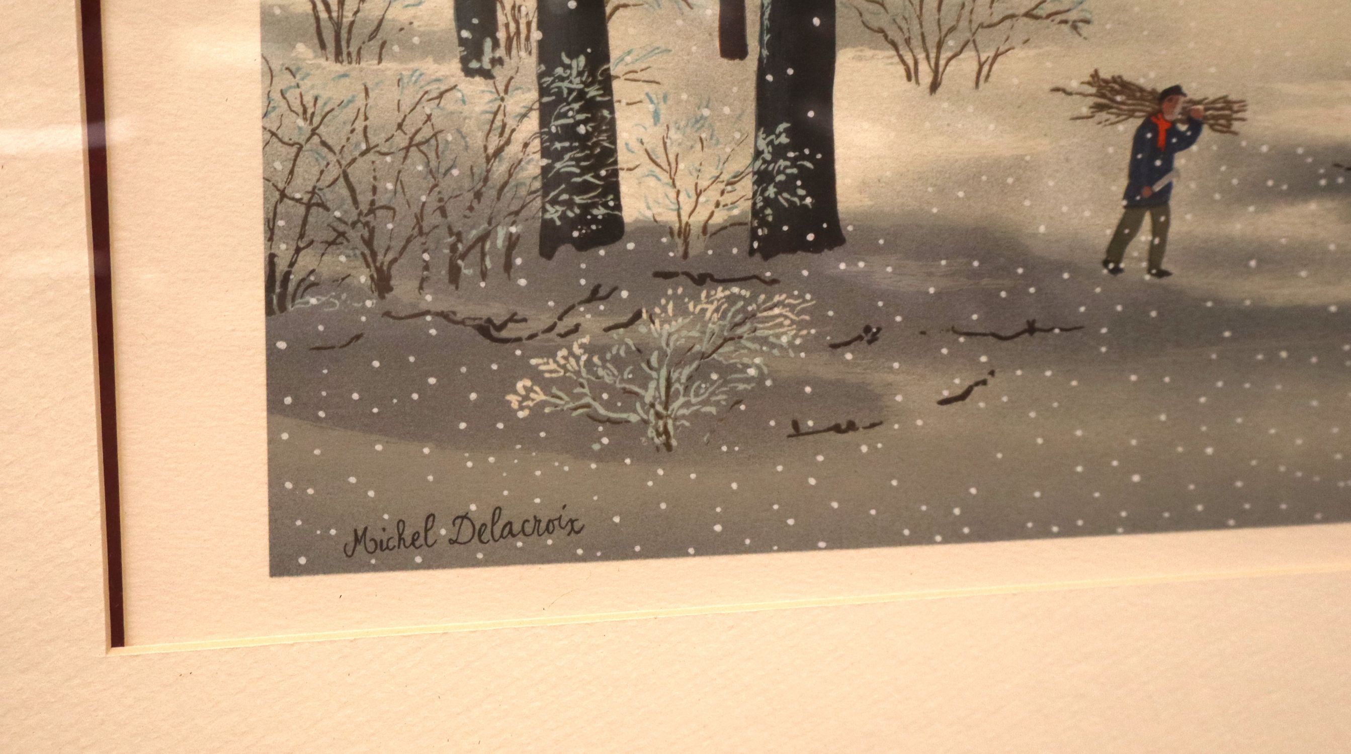 Michel Delacroix La Chasse D'hiver Framed Art