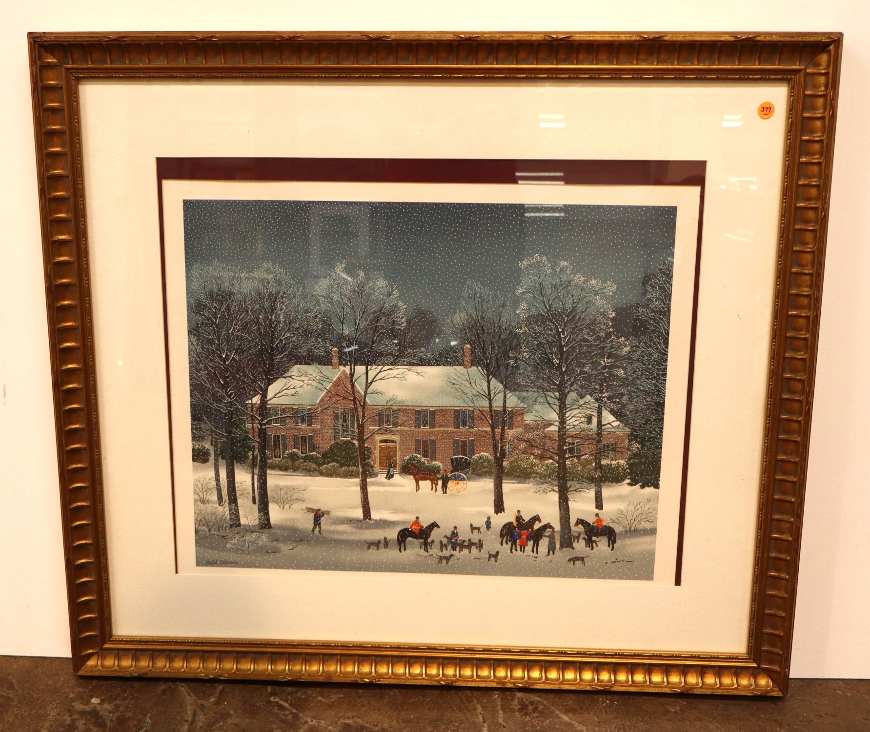 Michel Delacroix La Chasse D'hiver Framed Art