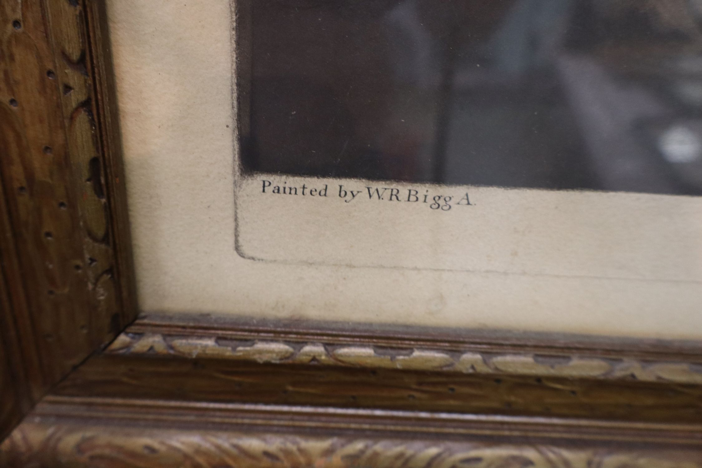 Antique 1790 Bigg Black Monday Print Engraving Frame