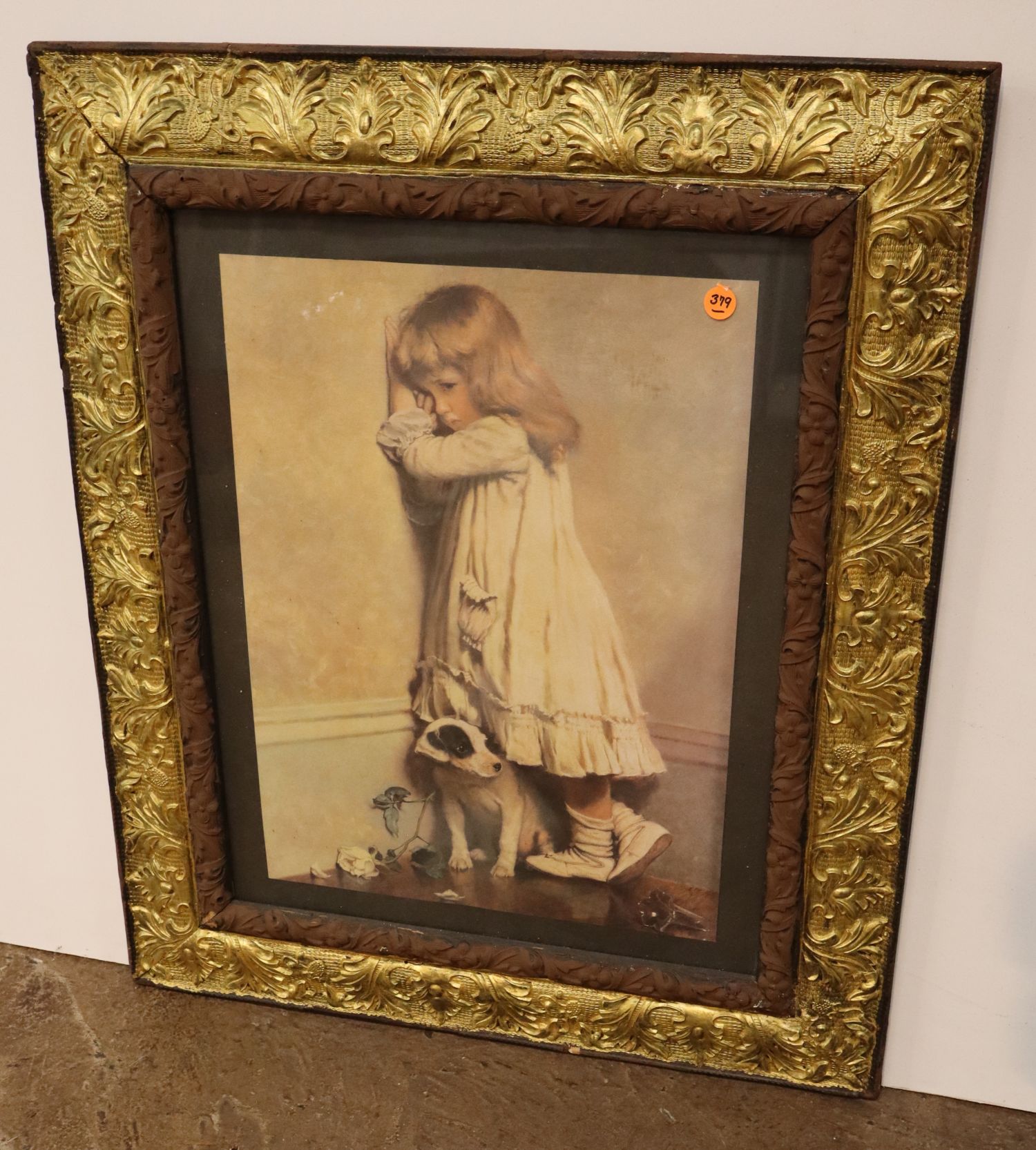 Vintage Barber In Disgrace Carved Framed Art Print