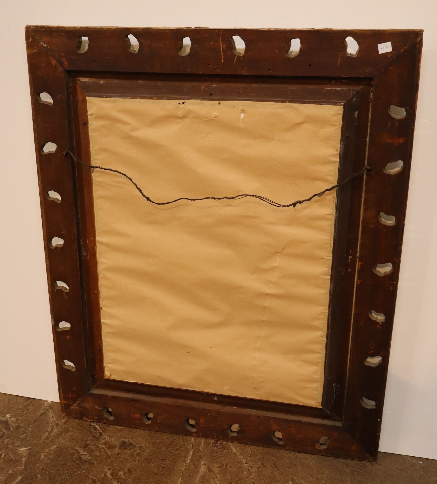 Antique Folk Art Girl Bonnet Print Carved Frame