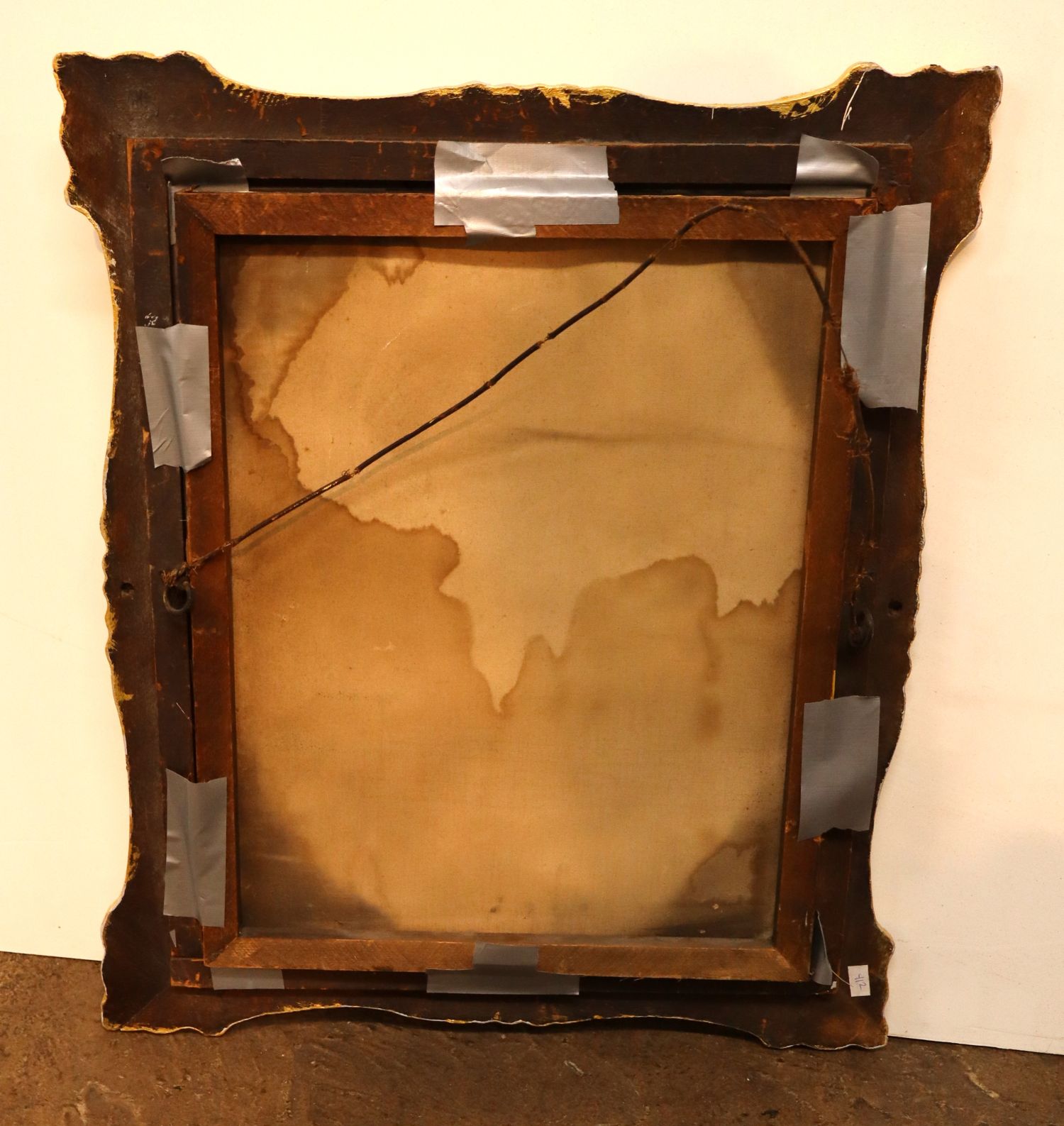 Print in antique rococo revival gesso-on-wood frame