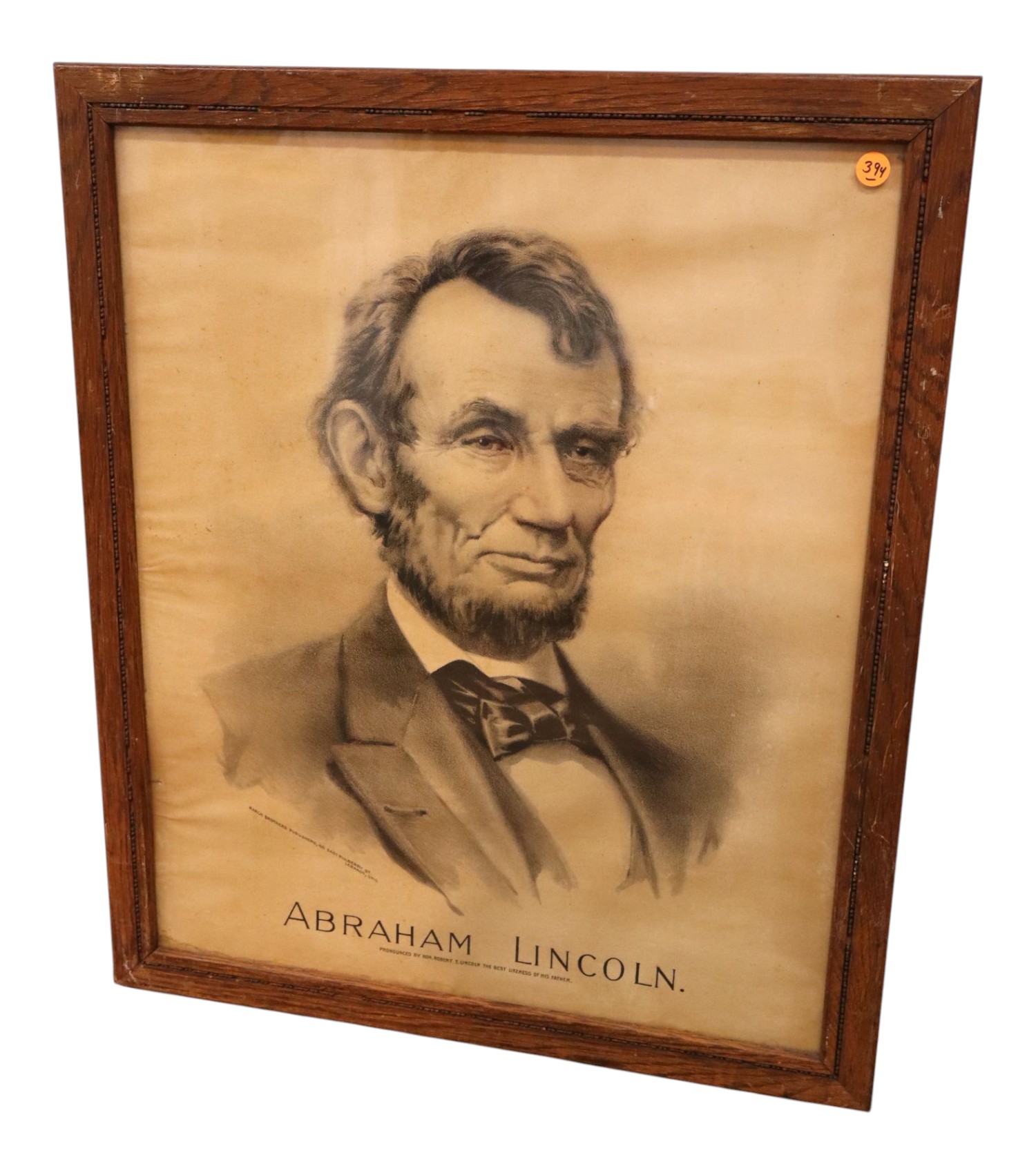 Antique March Brothers Abraham Lincoln Litho Frame