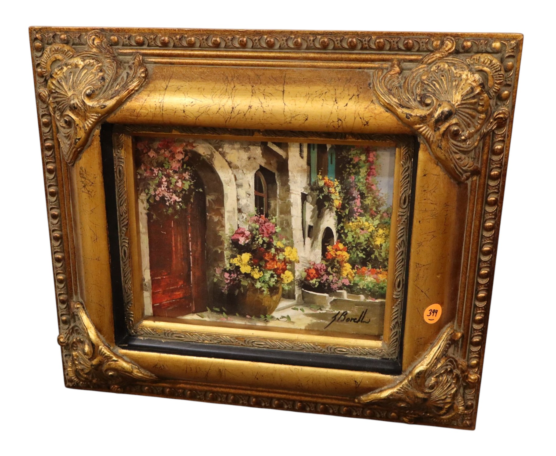 Guido Borelli I Fiori Signed Canvas Giclee Frame