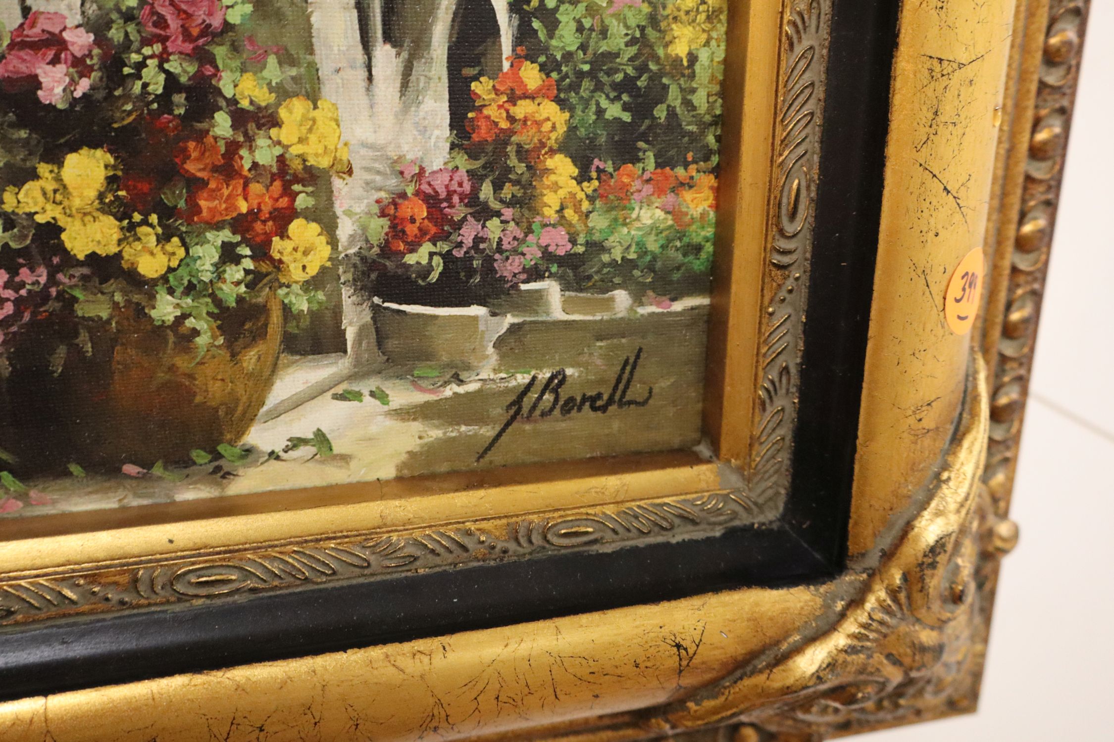 Guido Borelli I Fiori Signed Canvas Giclee Frame