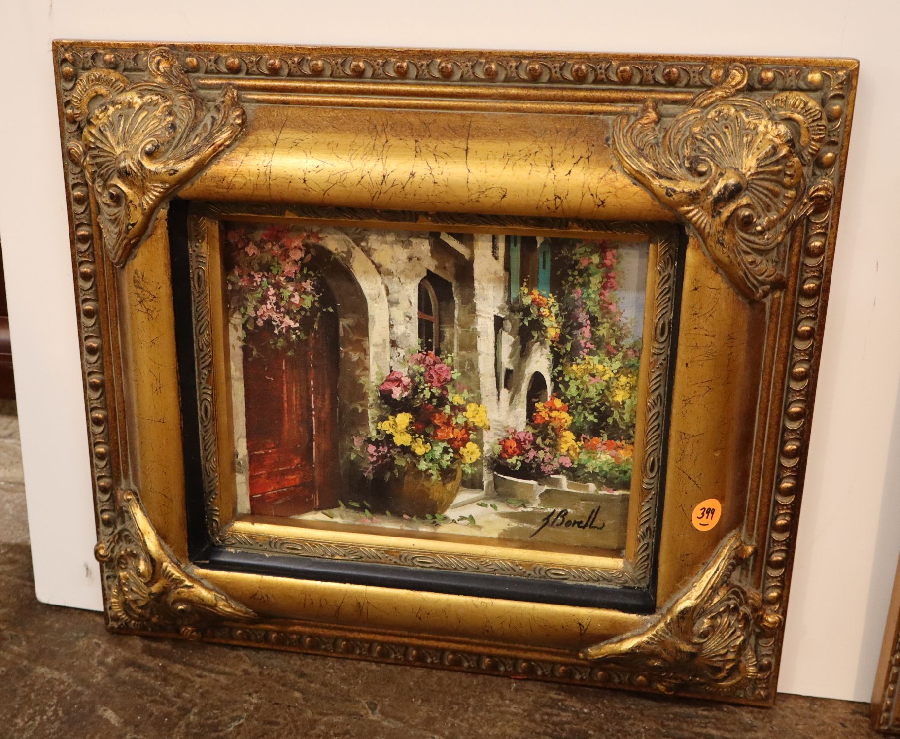 Guido Borelli I Fiori Signed Canvas Giclee Frame