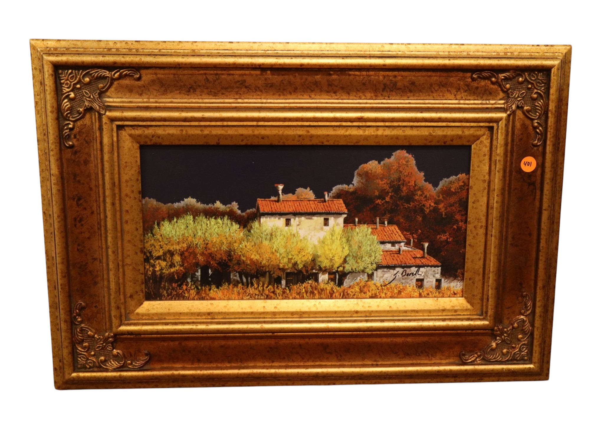Guido Borelli Notte In Campagna Signed Giclee Frame