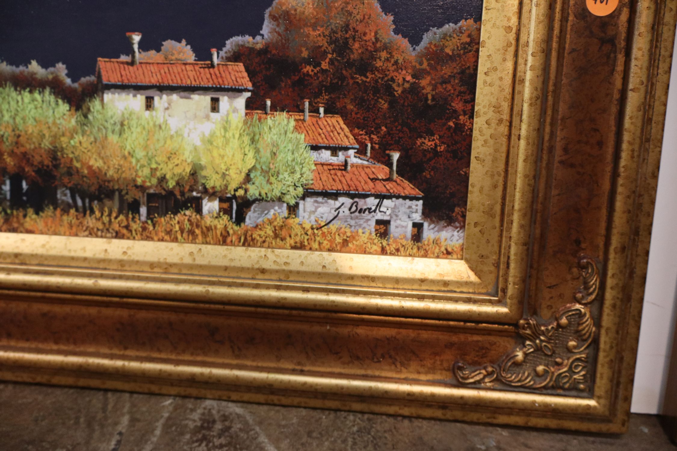 Guido Borelli Notte In Campagna Signed Giclee Frame