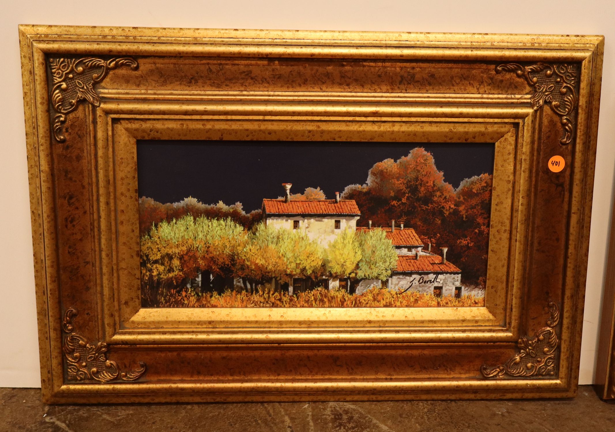Guido Borelli Notte In Campagna Signed Giclee Frame