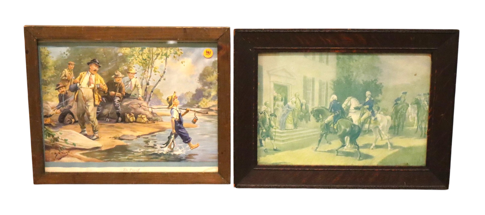 Lot 2 Vintage Hy Hintermeister Oak Washington Prints