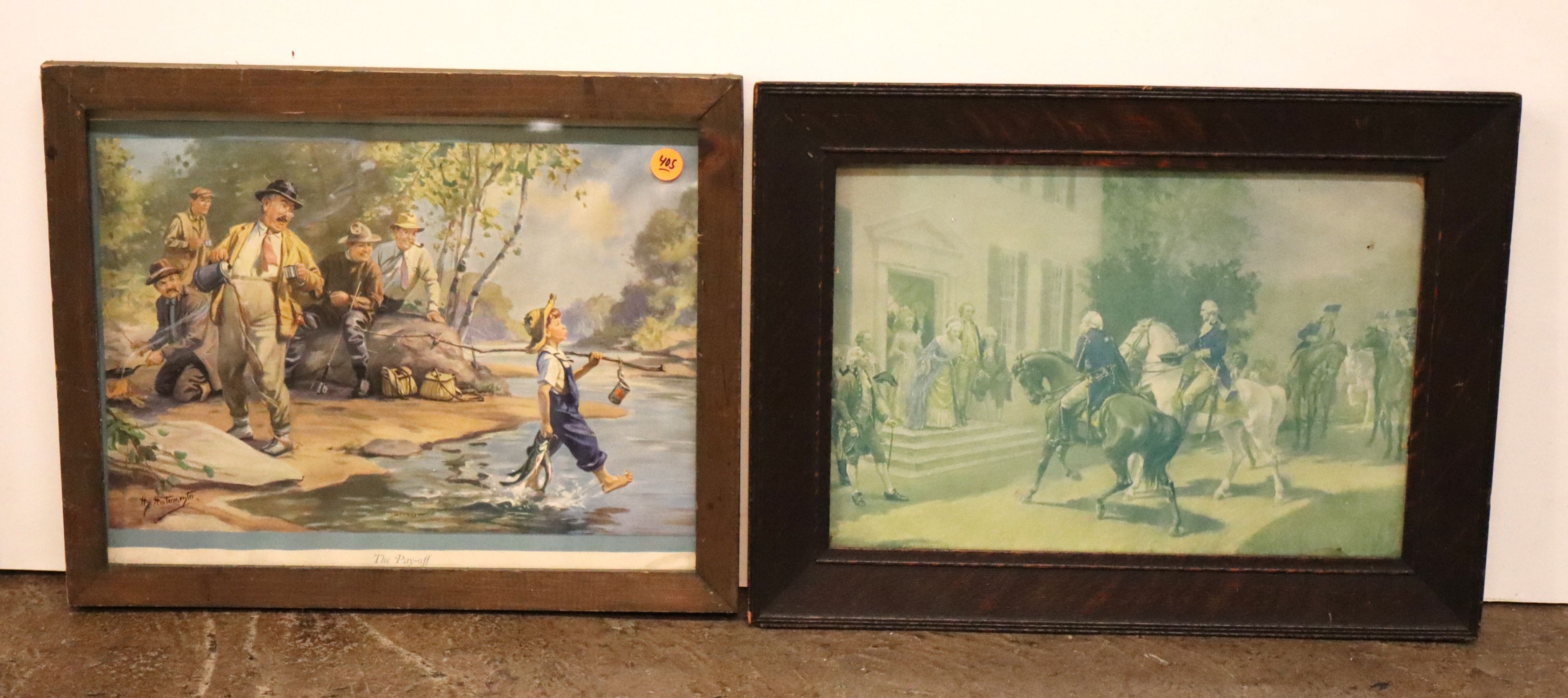 Lot 2 Vintage Hy Hintermeister Oak Washington Prints
