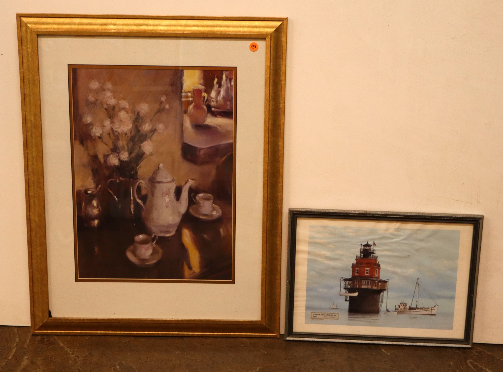 Lot 2 Still Life Teapot & Delaware Lighthouse Prints