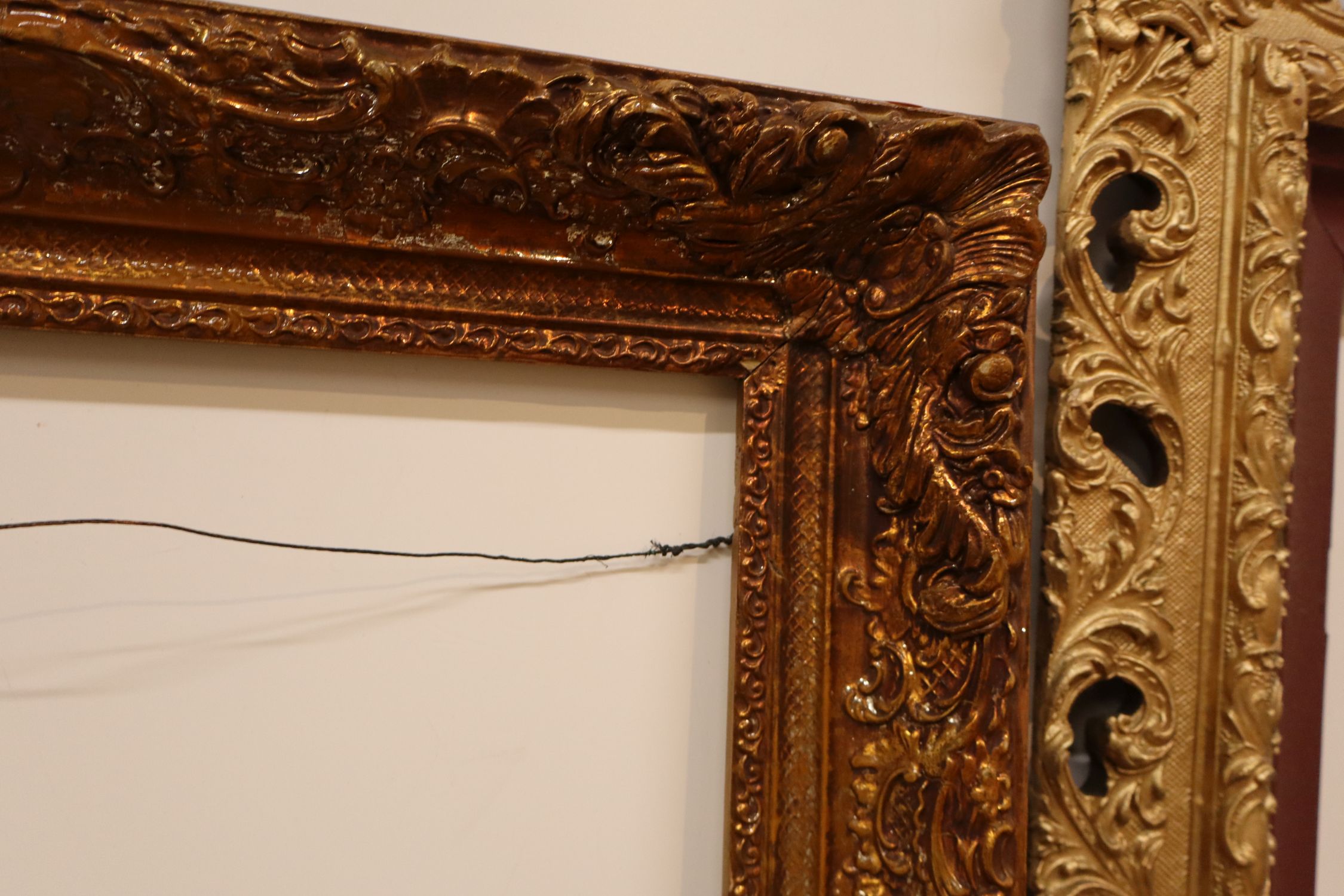 Lot 2 Antique Victorian Gilt Ornate Gesso Frames