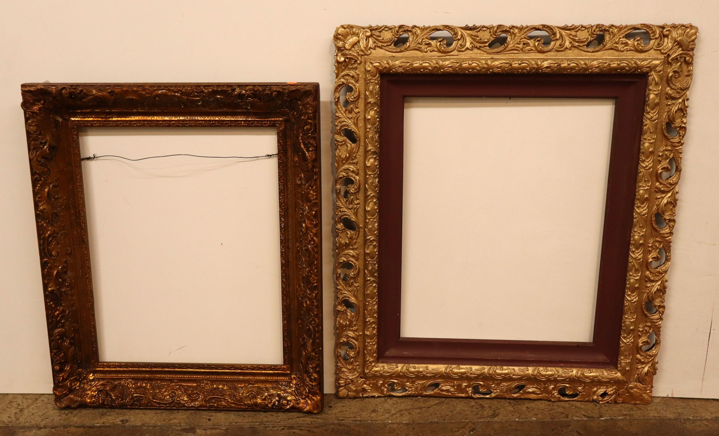 Lot 2 Antique Victorian Gilt Ornate Gesso Frames