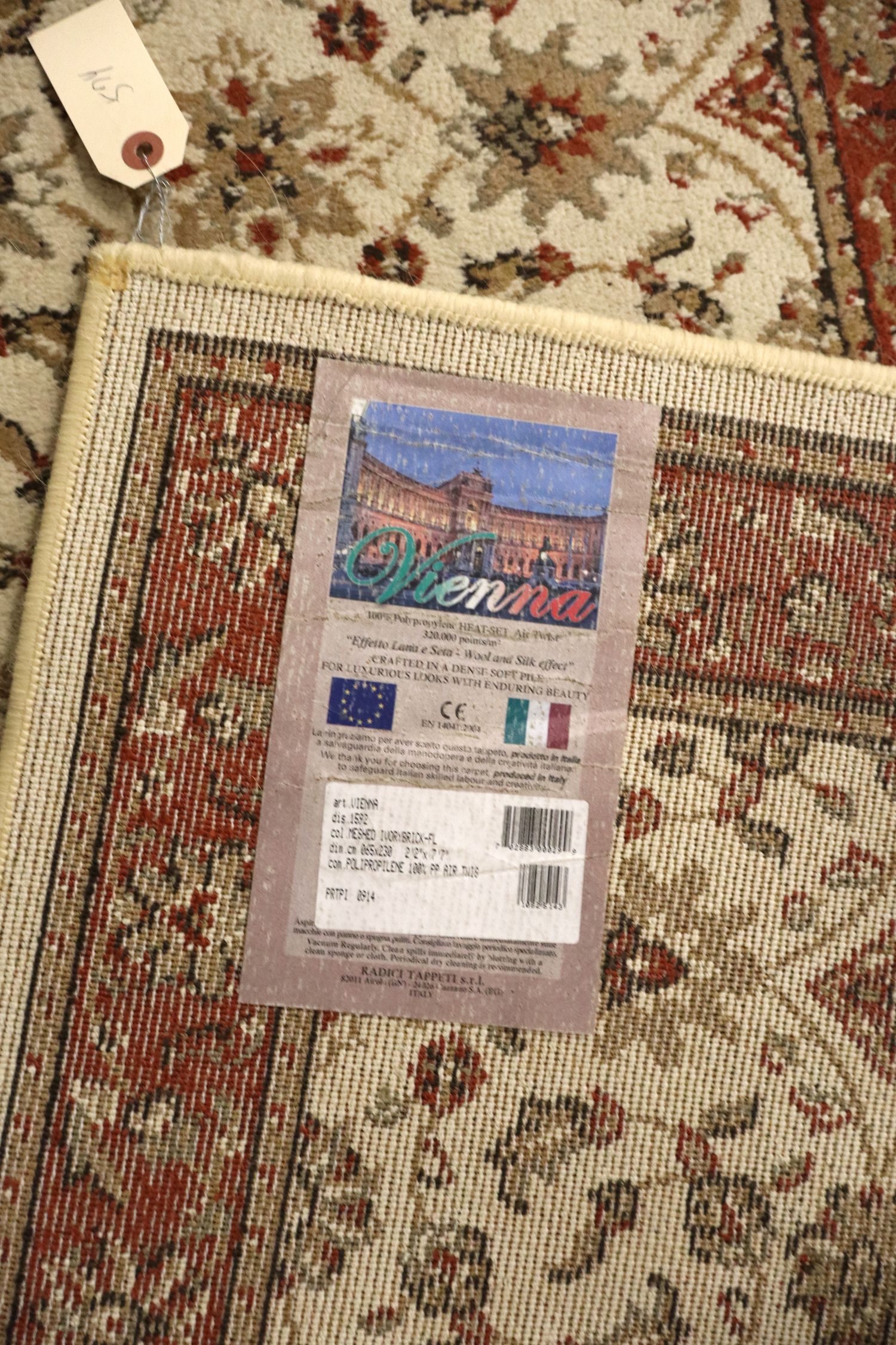 Italian Vienna Polypropylene Runner Rug Ivory 2x8