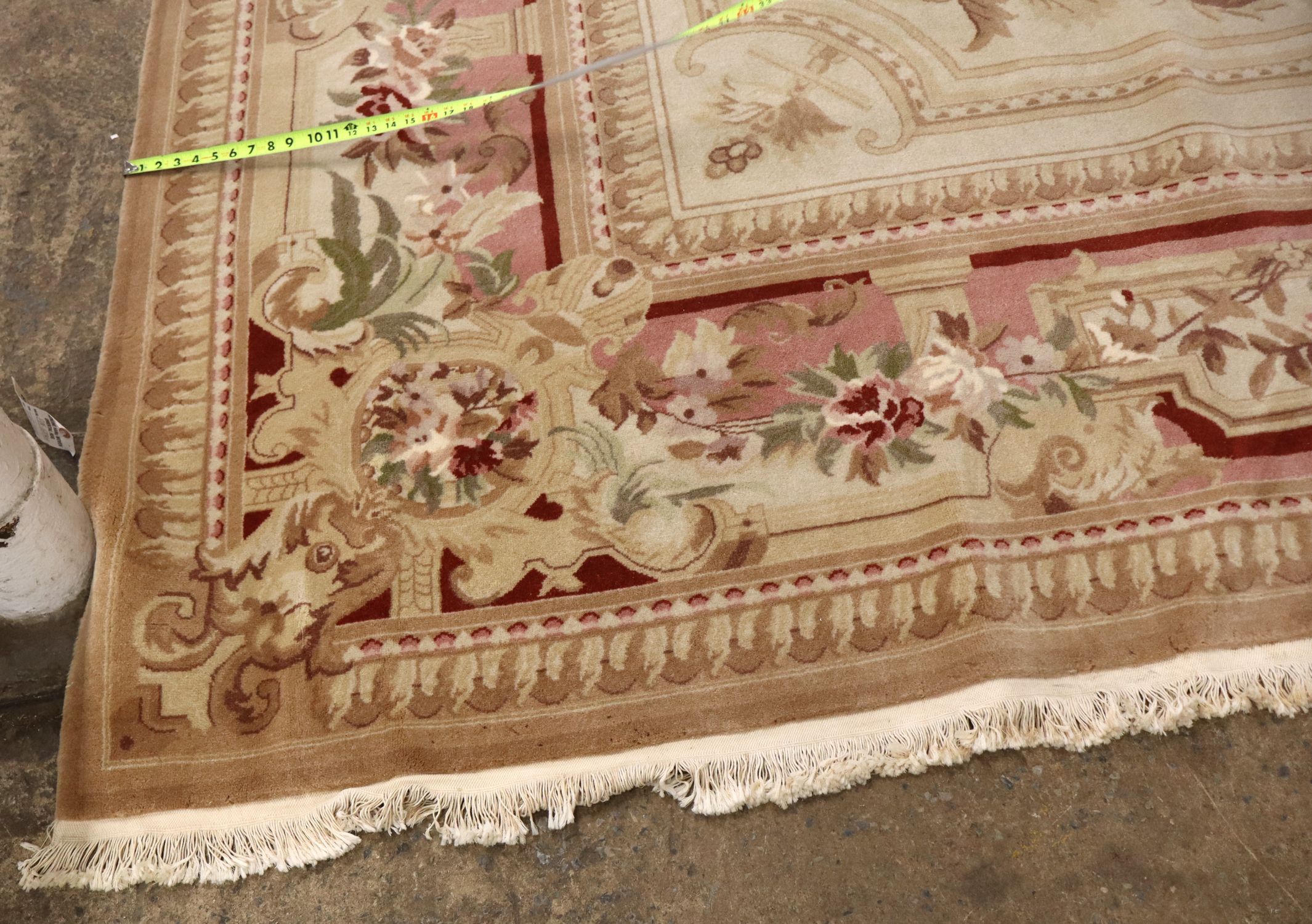 Hand Woven Chinese Aubusson Wool Rug 11.10x21.10