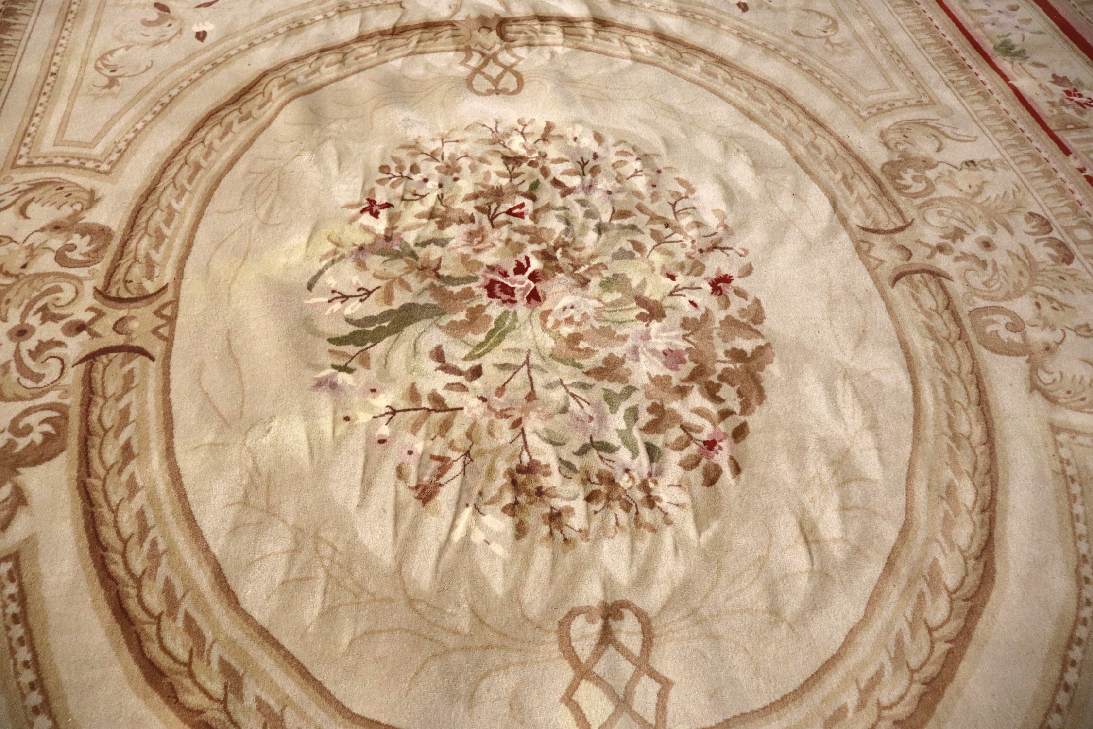 Hand Woven Chinese Aubusson Wool Rug 11.10x21.10
