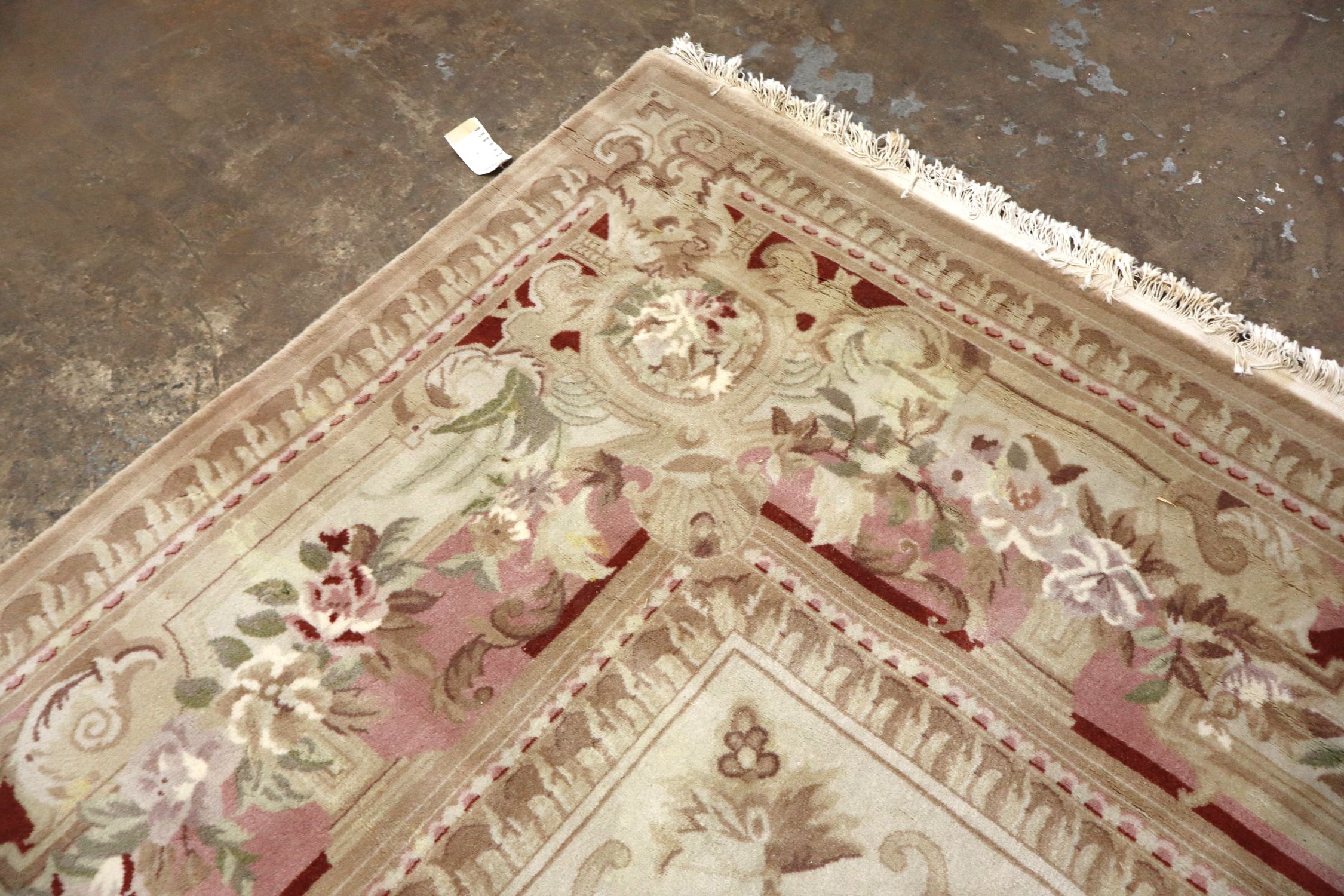 Hand Woven Chinese Aubusson Wool Rug 11.10x21.10