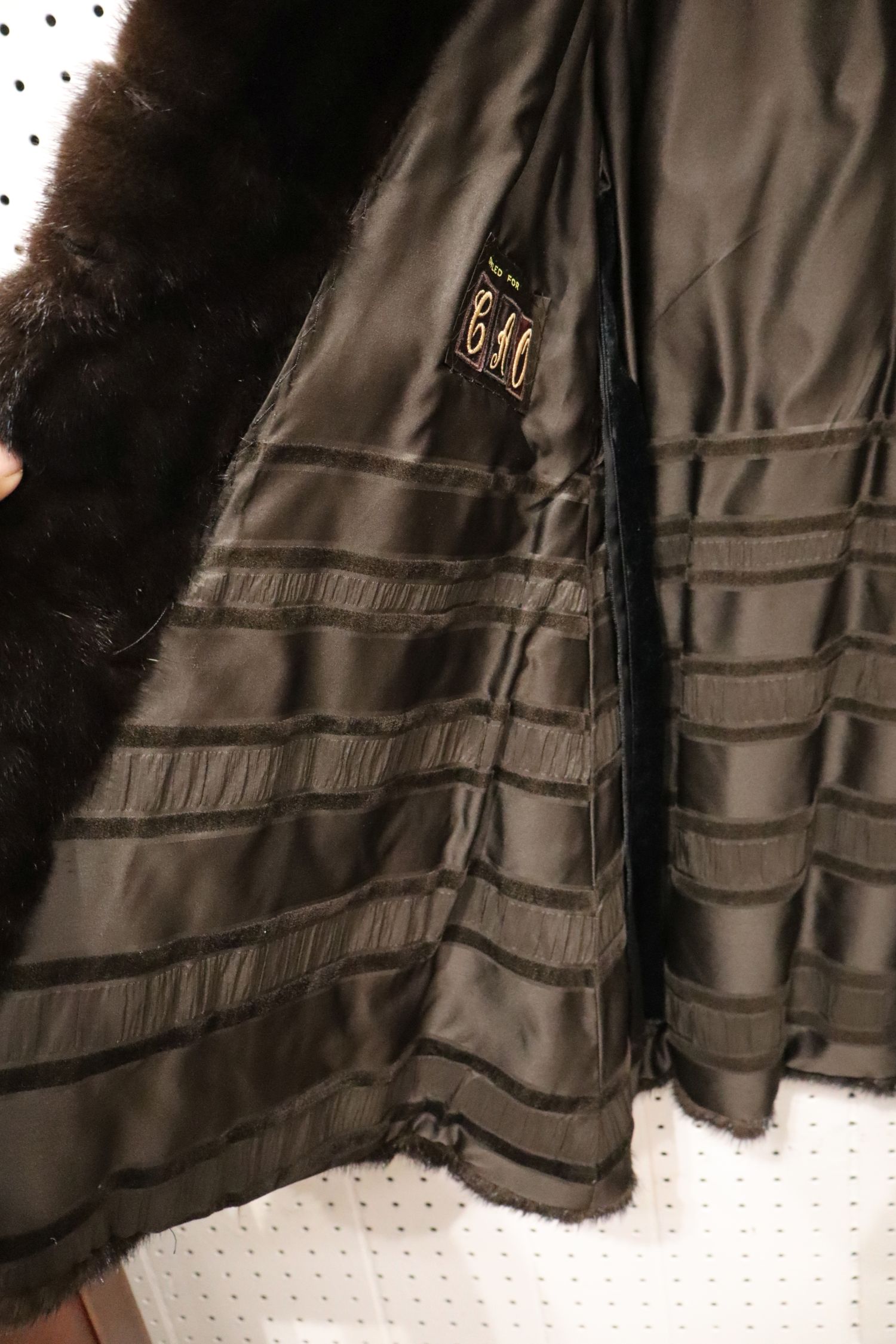 Vintage Genuine Mahogany Mink Fur Stroller Coat