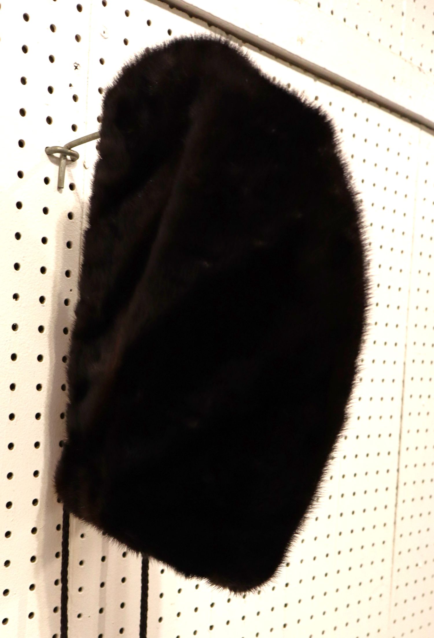 Vintage Genuine Mahogany Mink Fur Hood Drawstring Hat