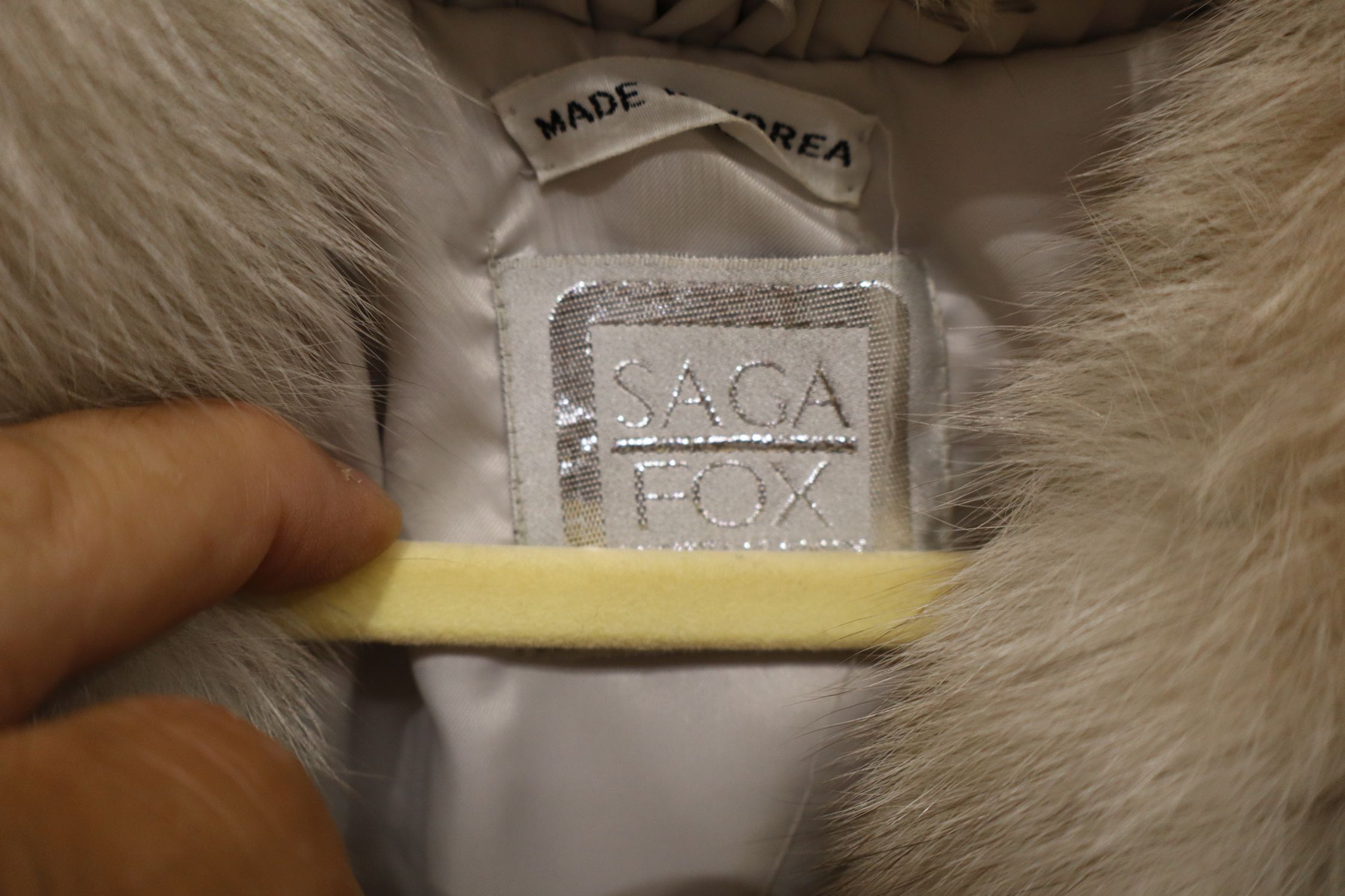 Vintage Saga Fox Blue Fox Fur Jacket Coat Bag