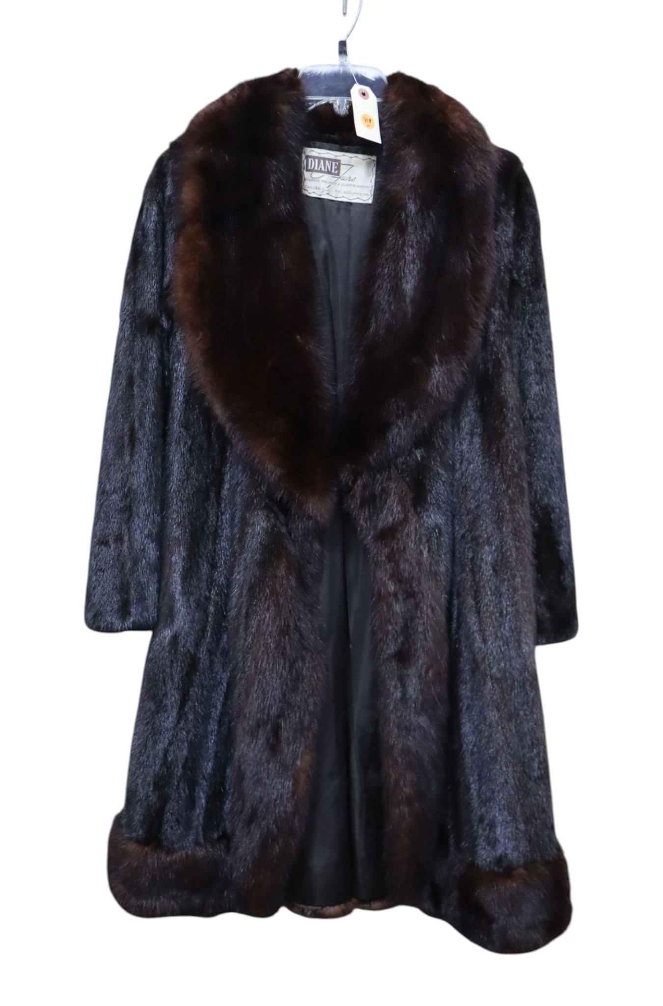 Vintage Diane Furs Mink Sable Trim Coat Bag