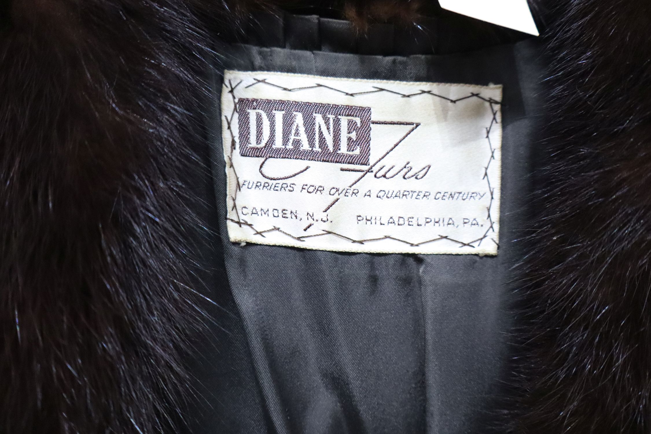 Vintage Diane Furs Mink Sable Trim Coat Bag