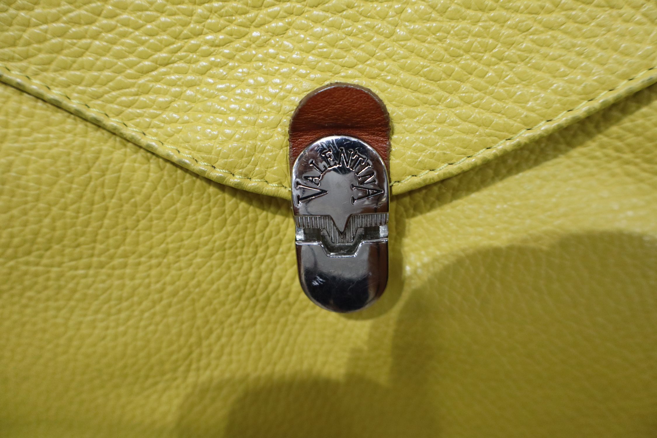 Valentina Geniune Pebbled leather crossbody bag
