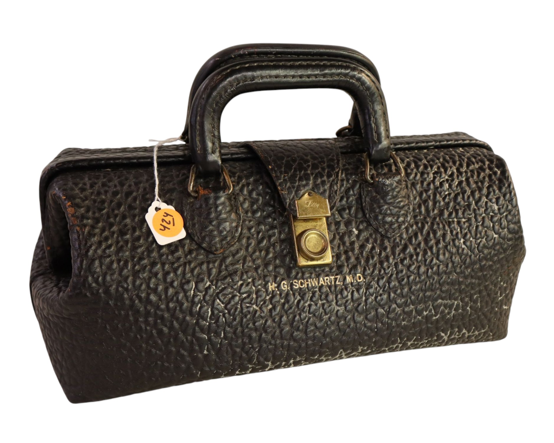 Antique Lilly Leather Doctors Bag HG Schwartz MD 14