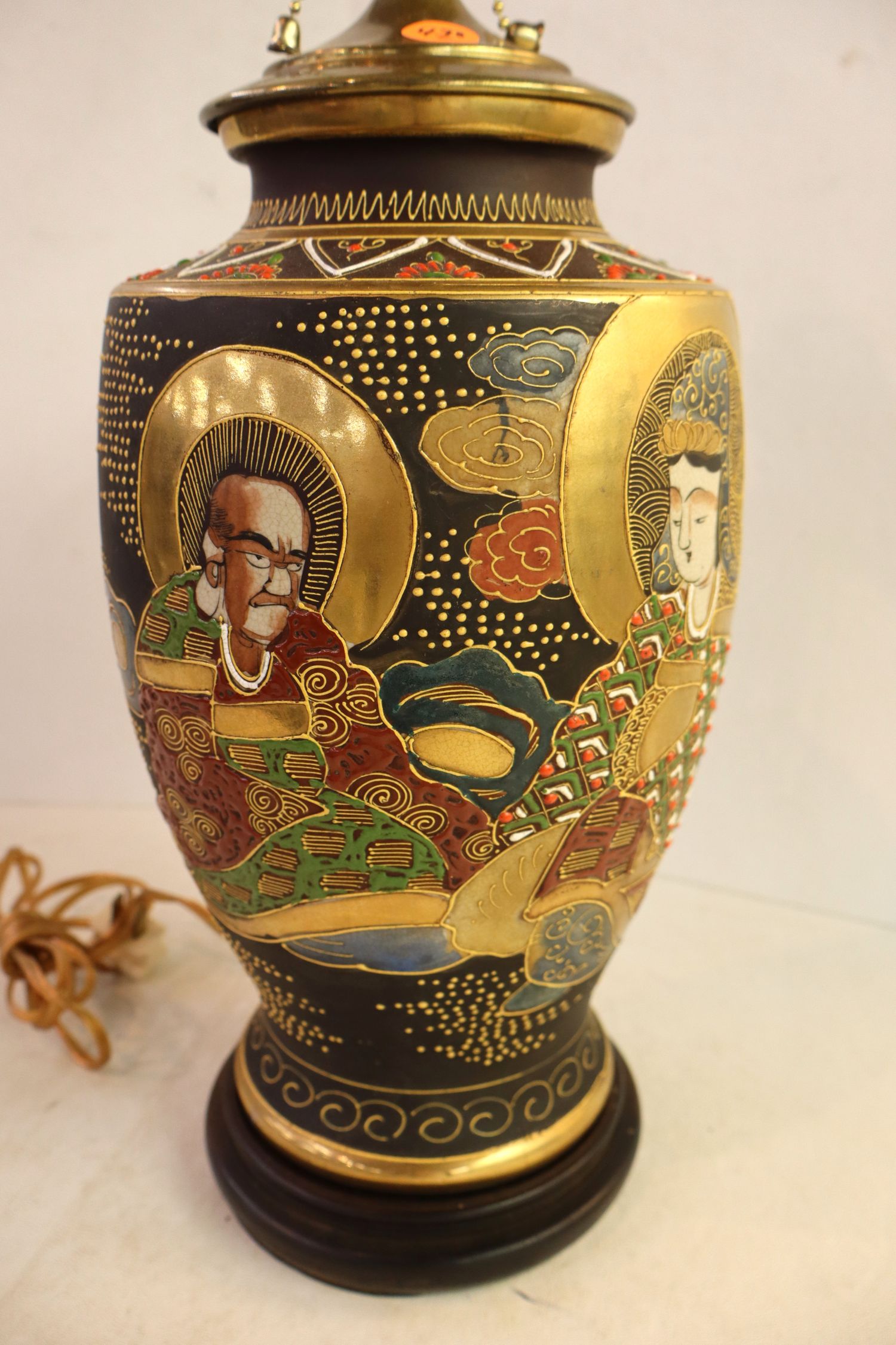 Vintage Satsuma table lamp