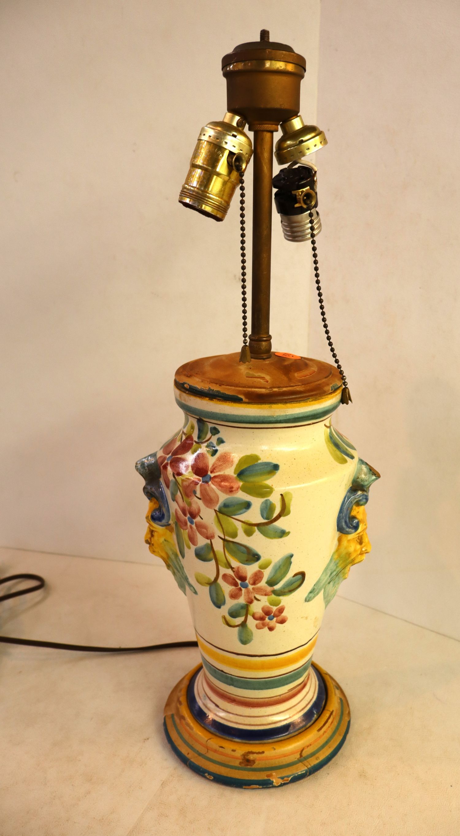 Italian paint decorated table lamp