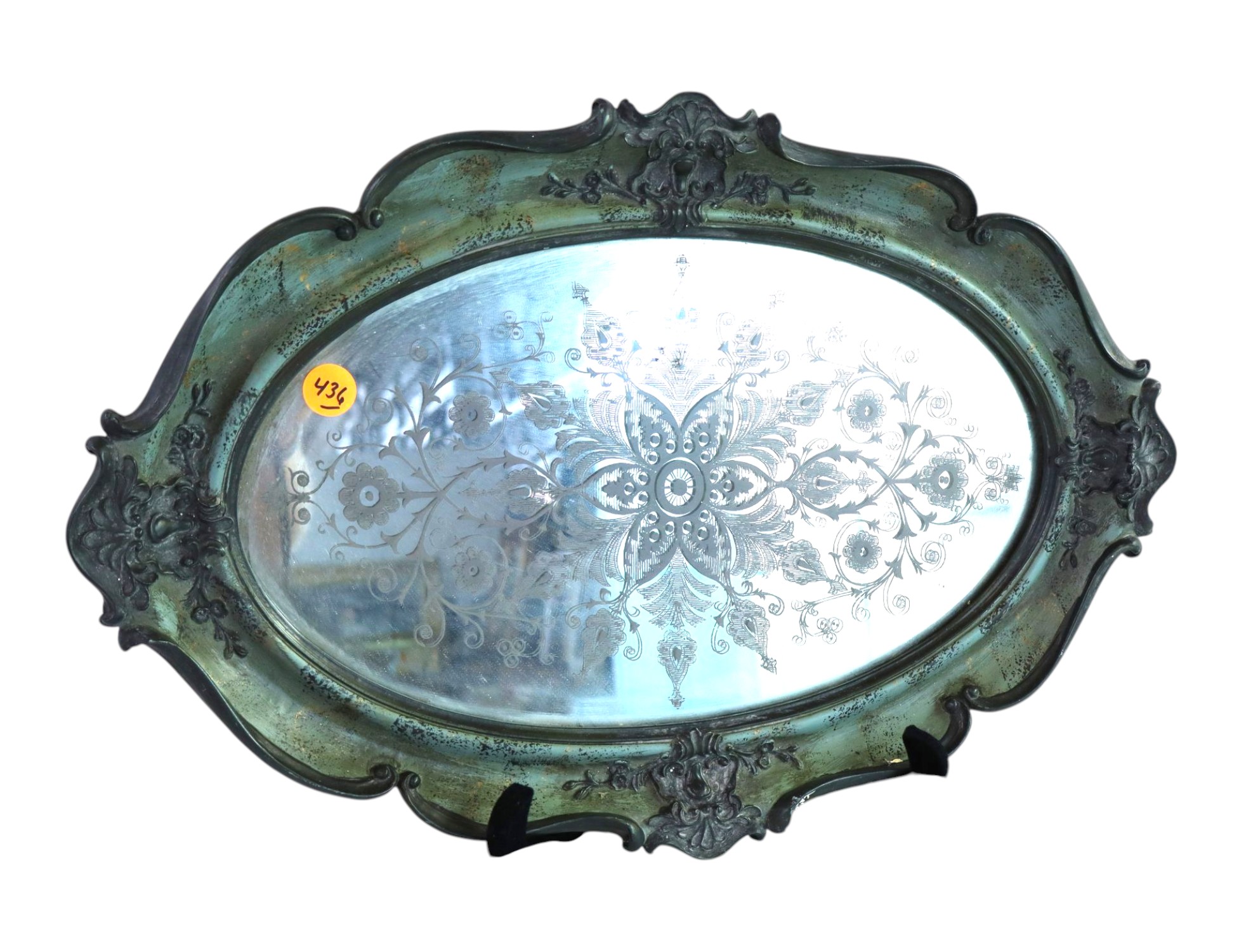 Antique style Italian dresser top mirrored tray