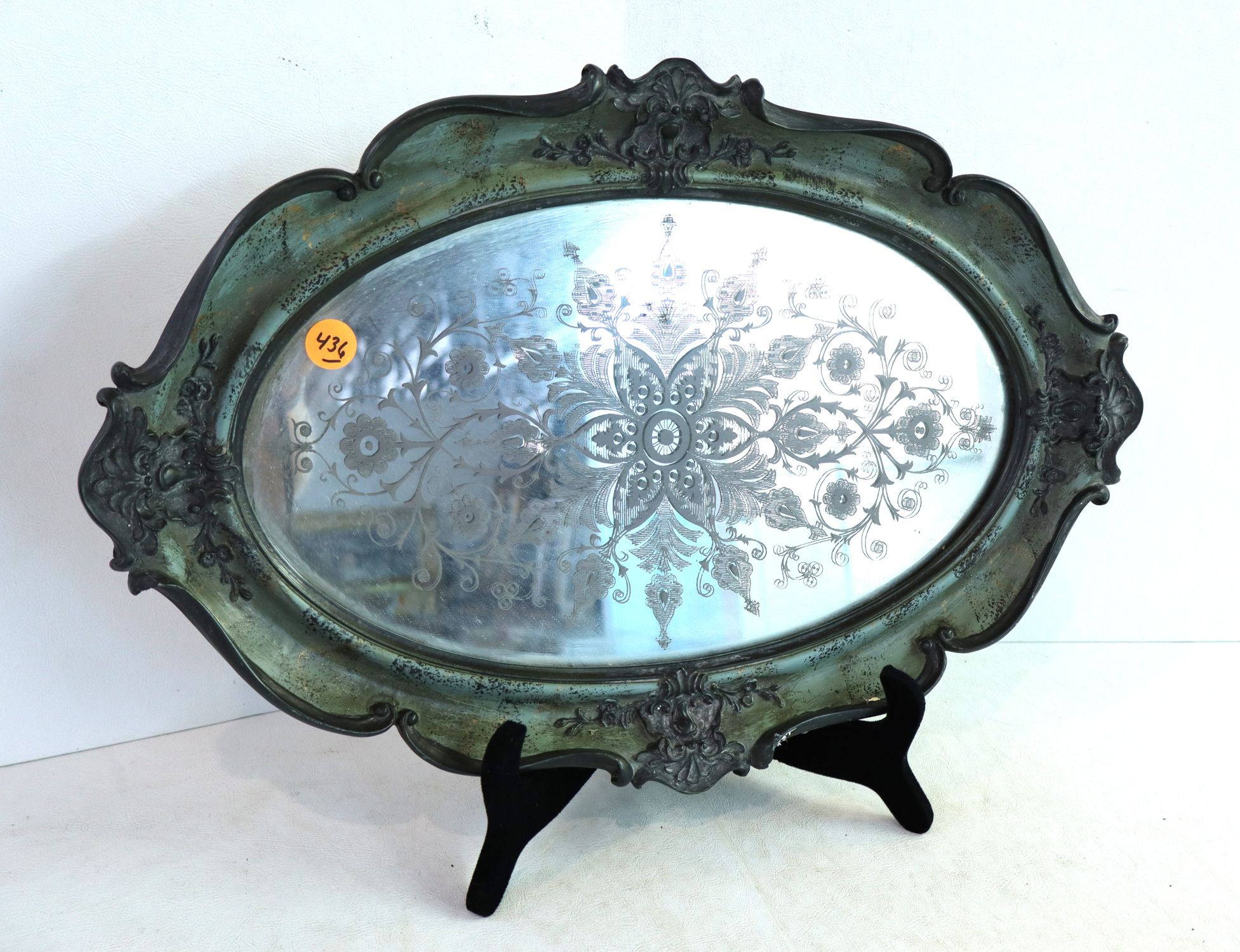 Antique style Italian dresser top mirrored tray