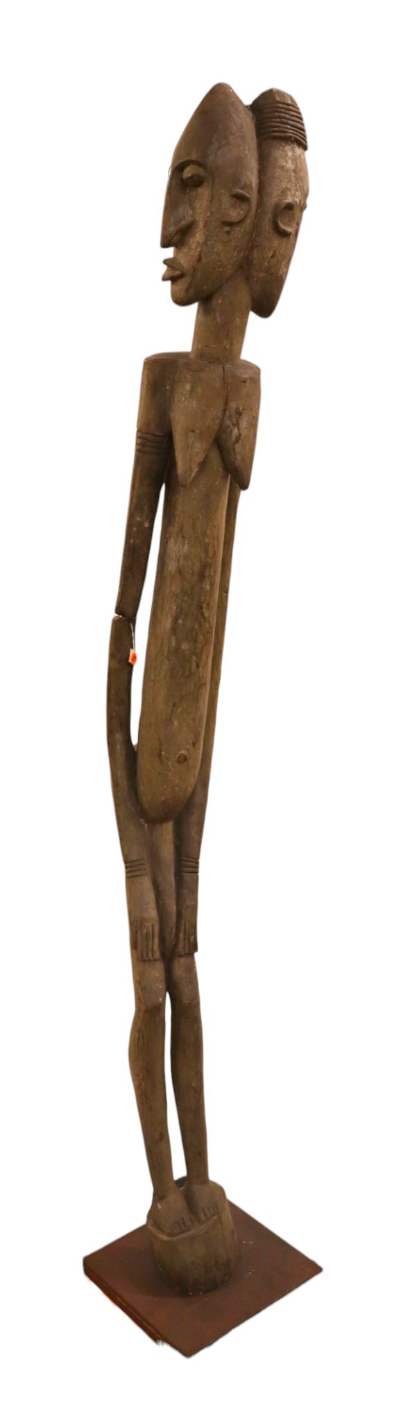 African Dogon Janus Faced Carved Wood Tribal Figure